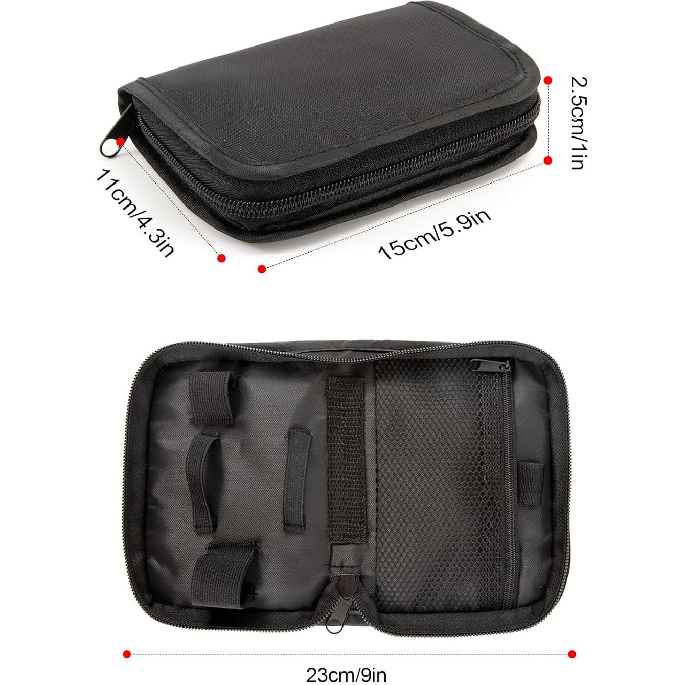 Estuche de Viaje para Suministros Diabéticos AJFHKJ Negro 11.48x15.49cm