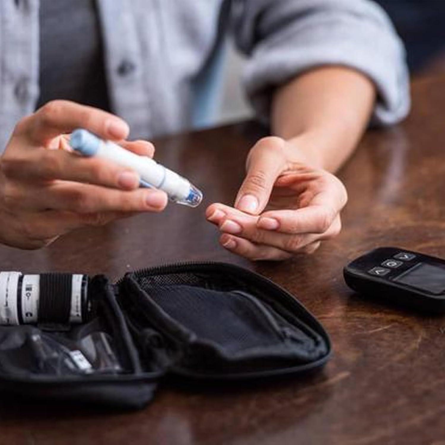 Estuche de Viaje para Suministros Diabéticos AJFHKJ Negro 11.48x15.49cm