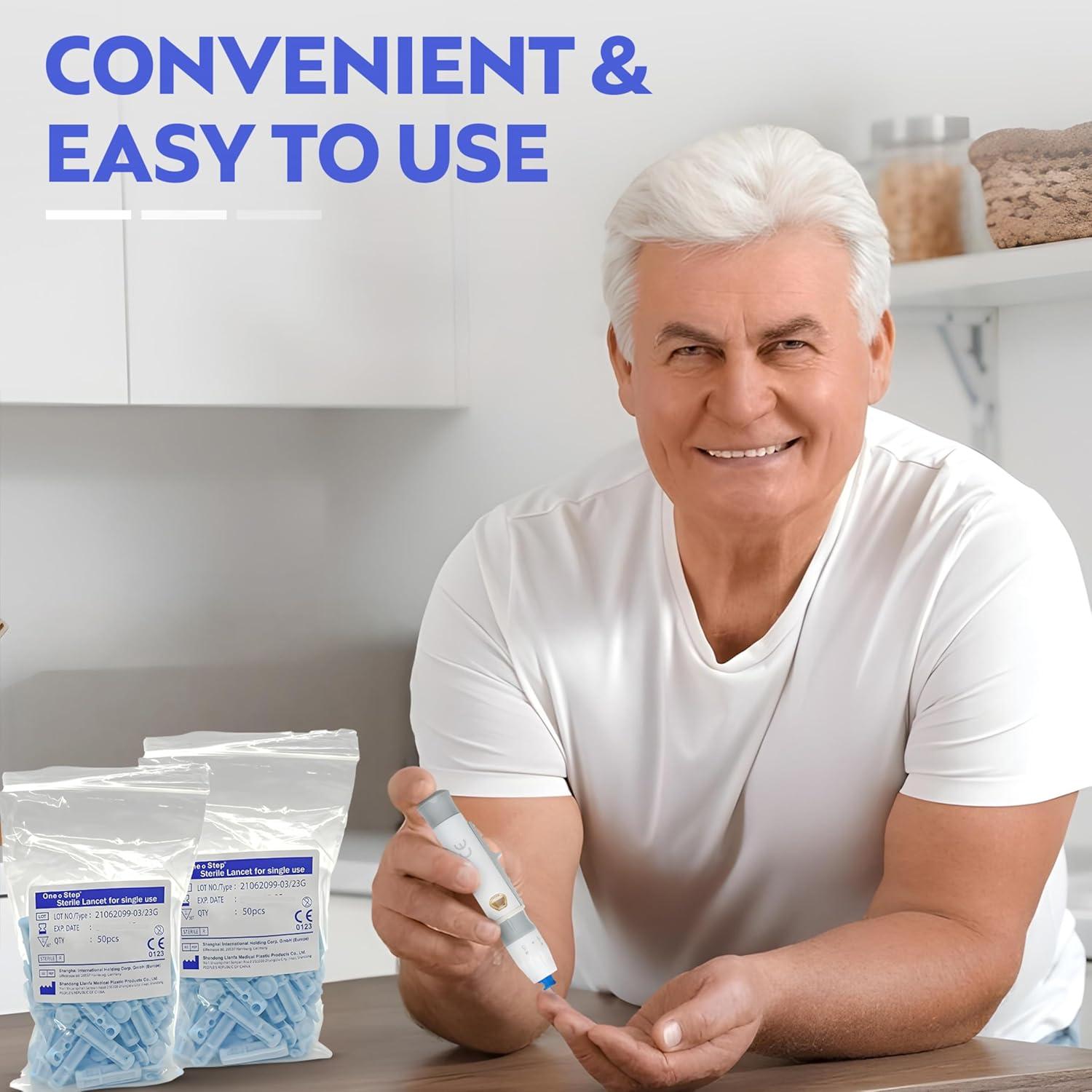 Dispositivo de Punción One Step con 100 Lancetas 23G - Menos Dolor