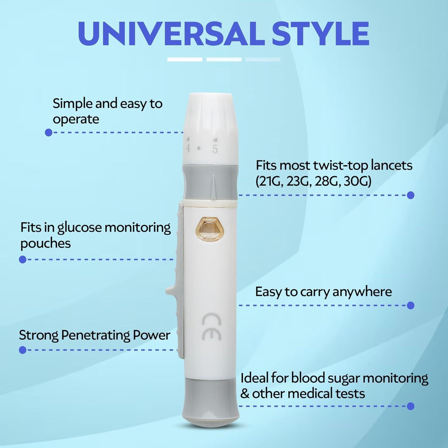 Dispositivo de Punción One Step con 100 Lancetas 23G - Menos Dolor