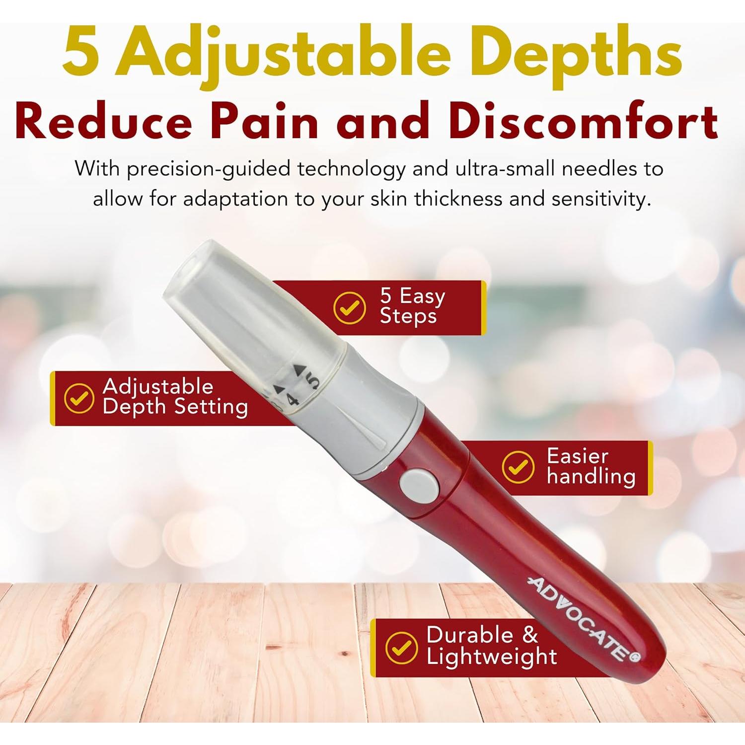 Dispositivo de Punción Advocate para Diabetes - Lanceta Ajustable