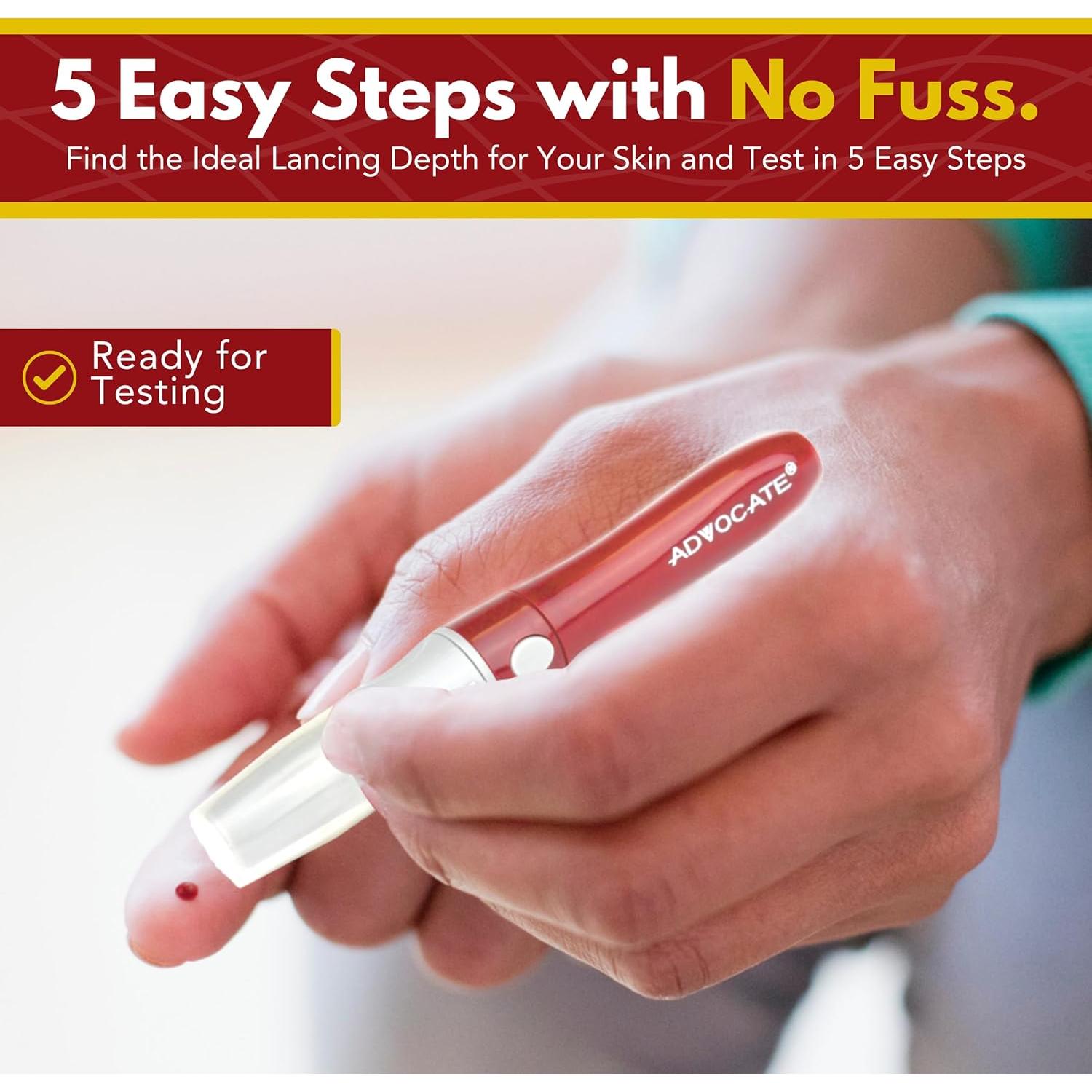 Dispositivo de Punción Advocate para Diabetes - Lanceta Ajustable