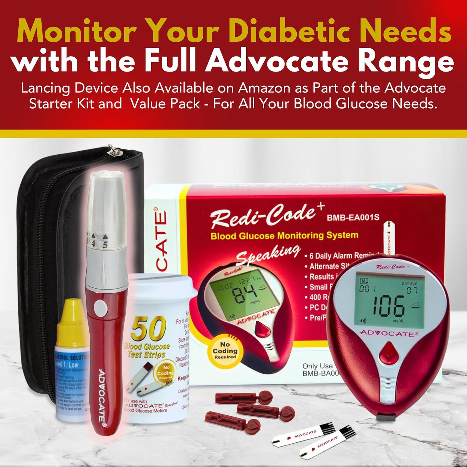 Dispositivo de Punción Advocate para Diabetes - Lanceta Ajustable