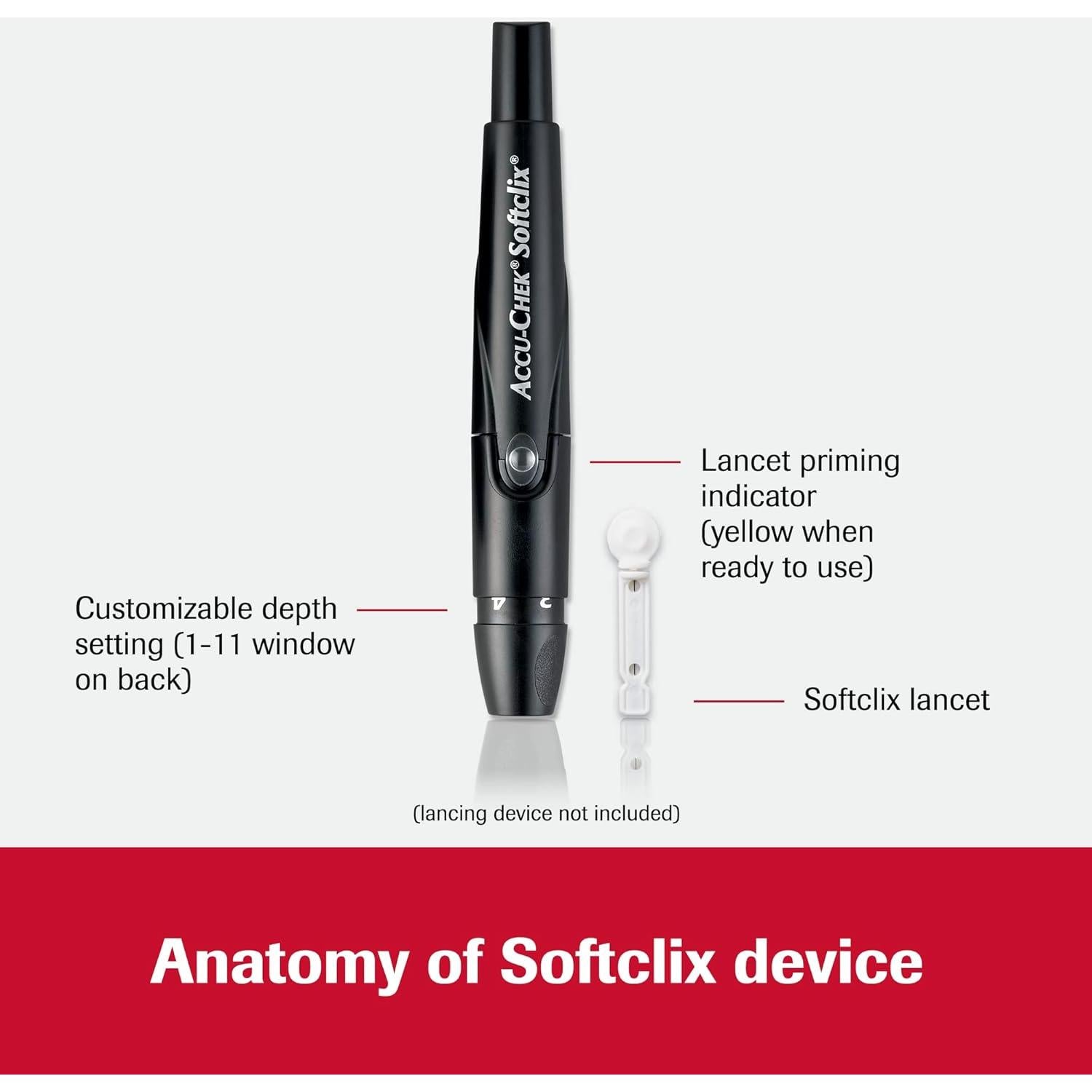 Kit de Monitoreo de Glucosa Accu-Chek Softclix - 100 Lancetas y Tiras