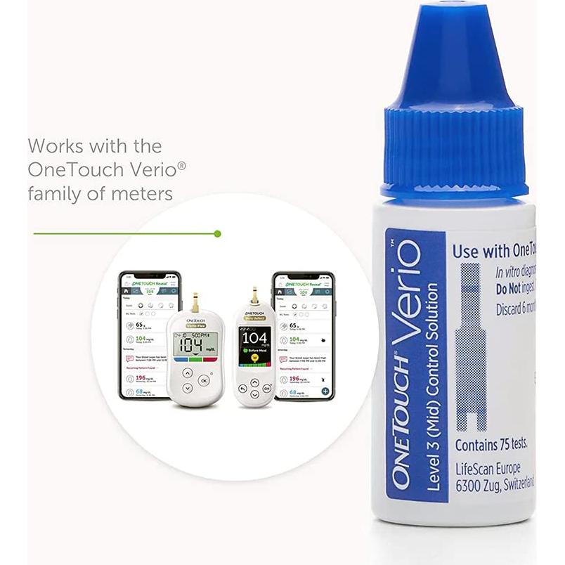 Solución de Control OneTouch Verio Nivel 3 - 1 Vial, 3 Paquetes