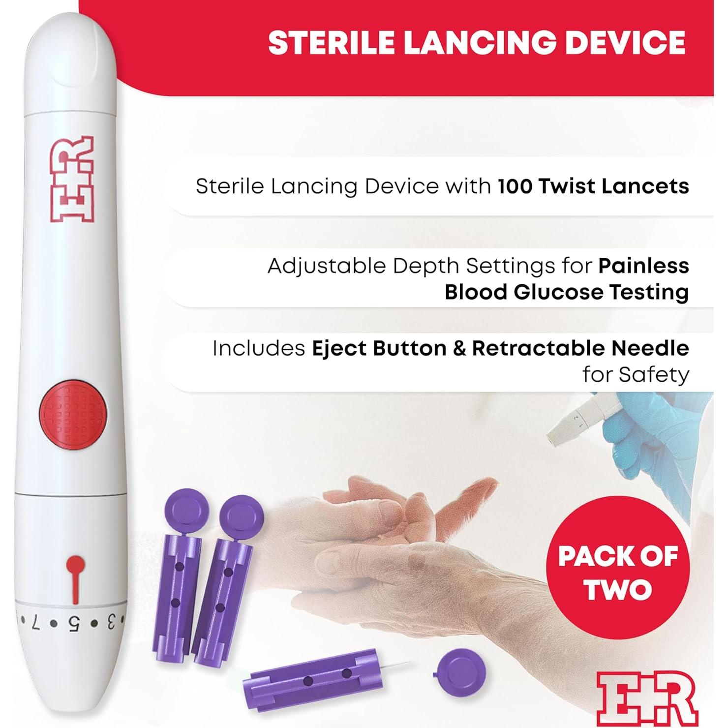 Dispositivo de Punción Ever Ready First Aid con 200 Lancetas