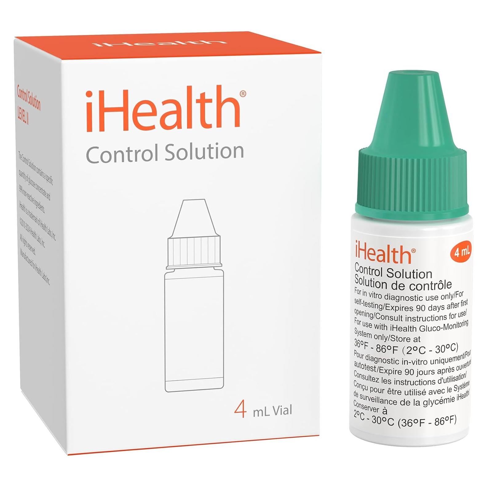 Solución de Control iHealth 4mL para Medidores de Glucosa BG5S100