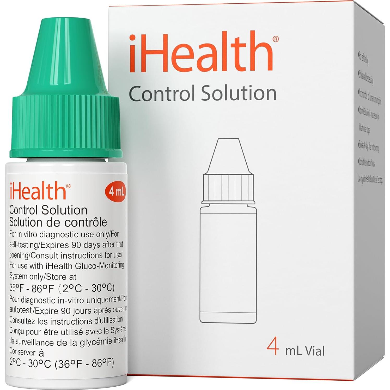 Solución de Control iHealth 4mL para Medidores de Glucosa BG5S100