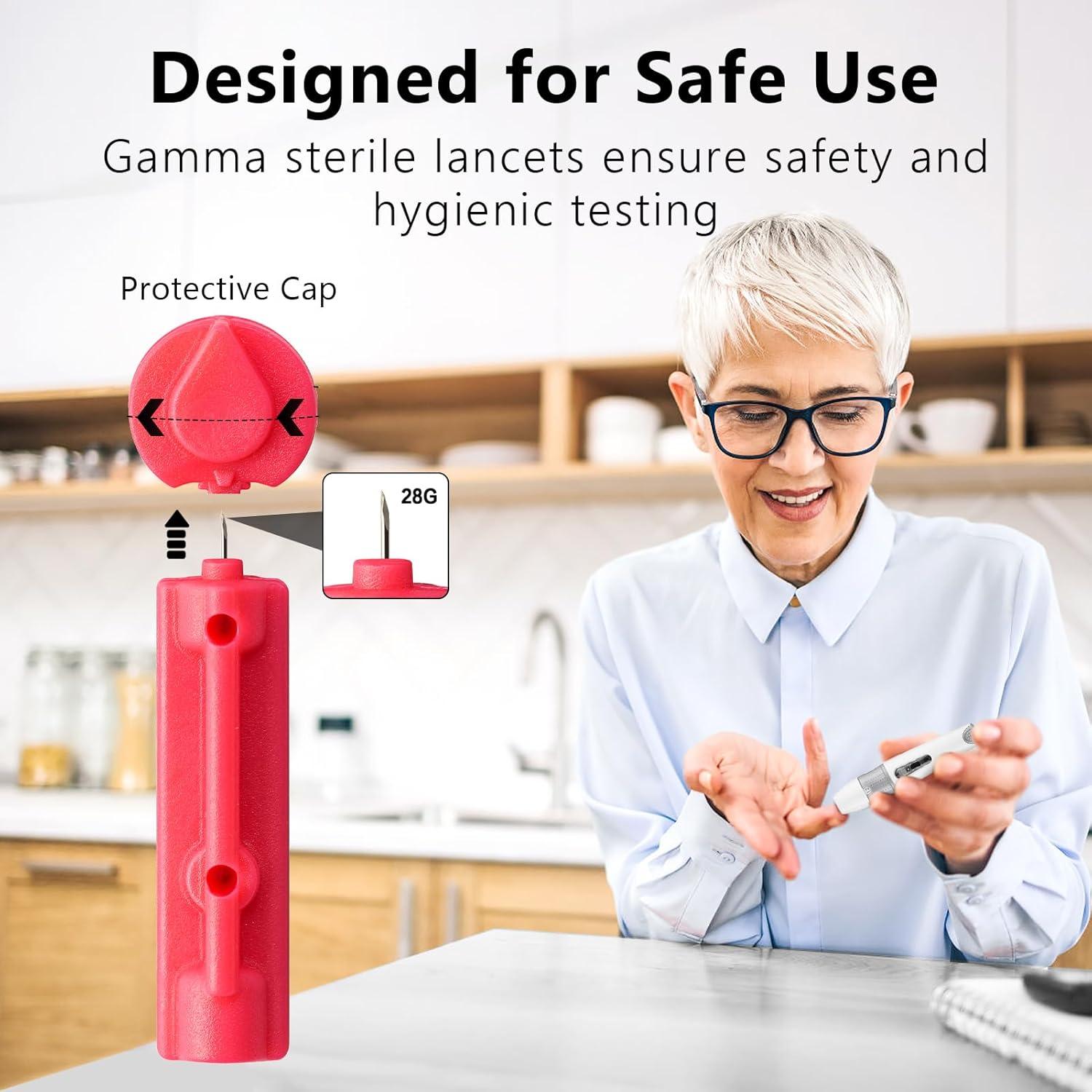 Lancetas Diabéticas CareLiving 28G - 310 Unidades Coloridas