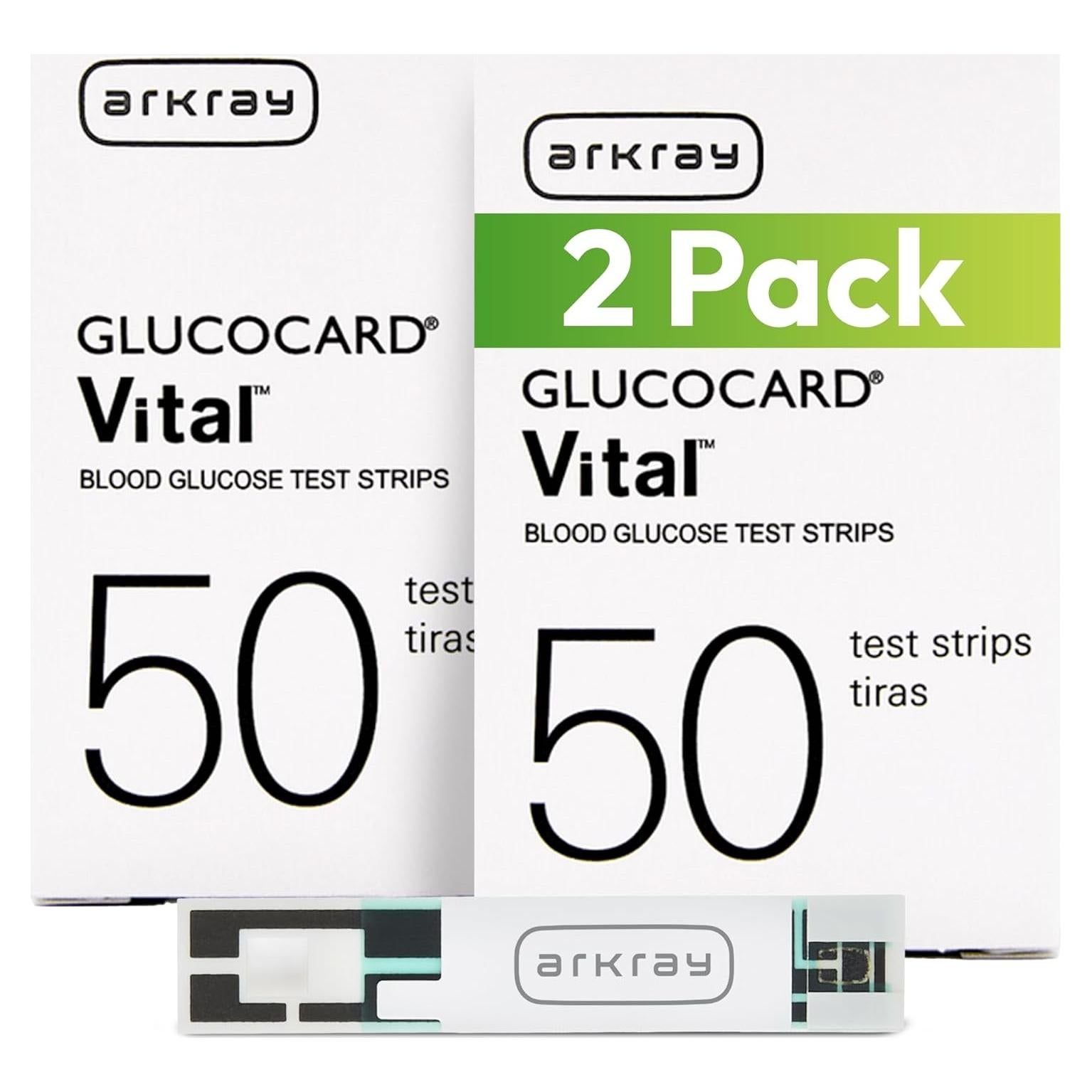 Tiras de Prueba de Glucosa ARKRAY GLUCOCARD Vital - 100 Unidades