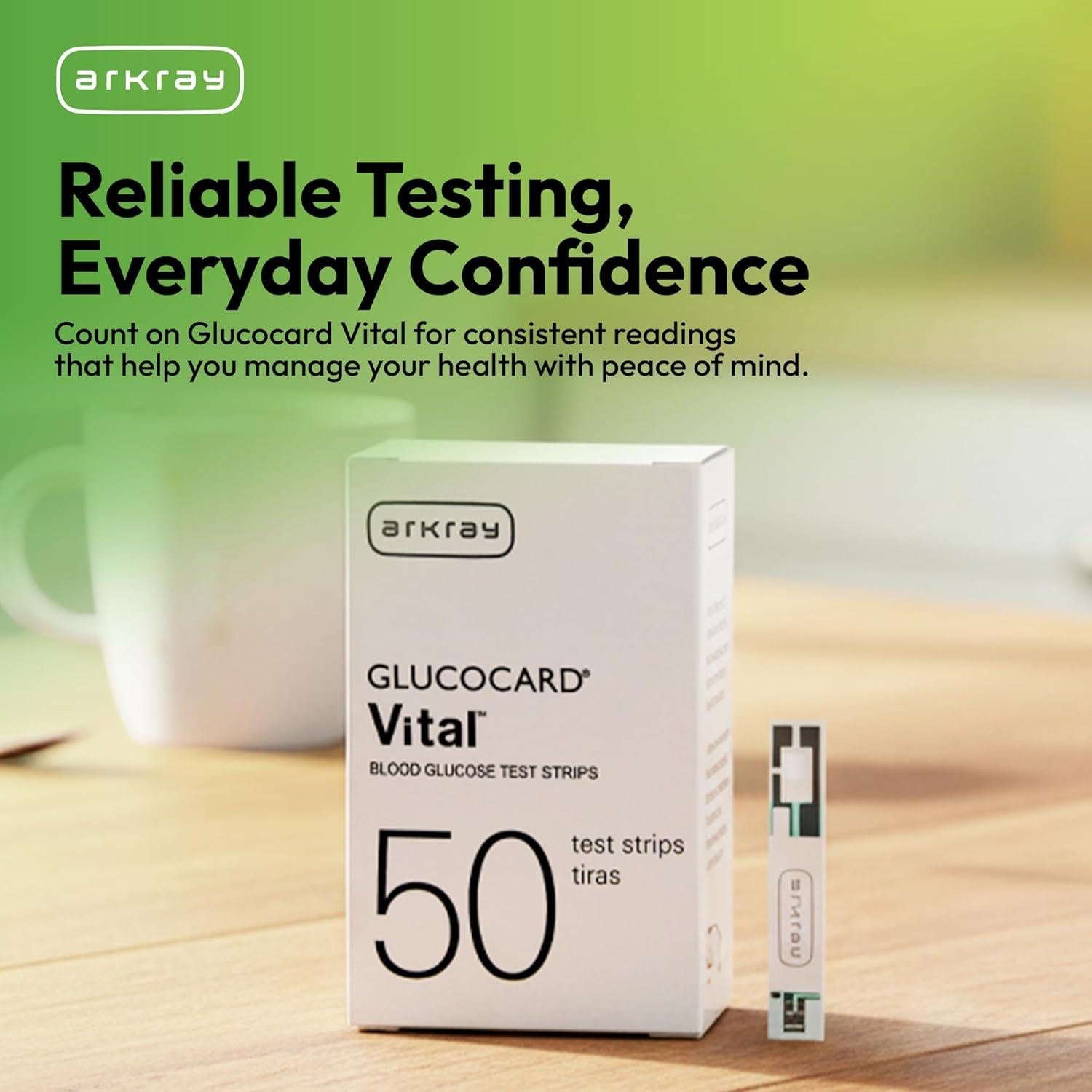 Tiras de Prueba de Glucosa ARKRAY GLUCOCARD Vital - 100 Unidades