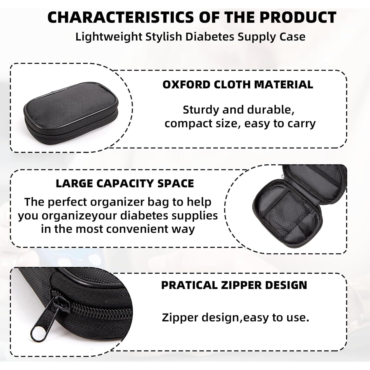 Organizador de Suministros Diabéticos JDVBDNK - Estuche de Viaje