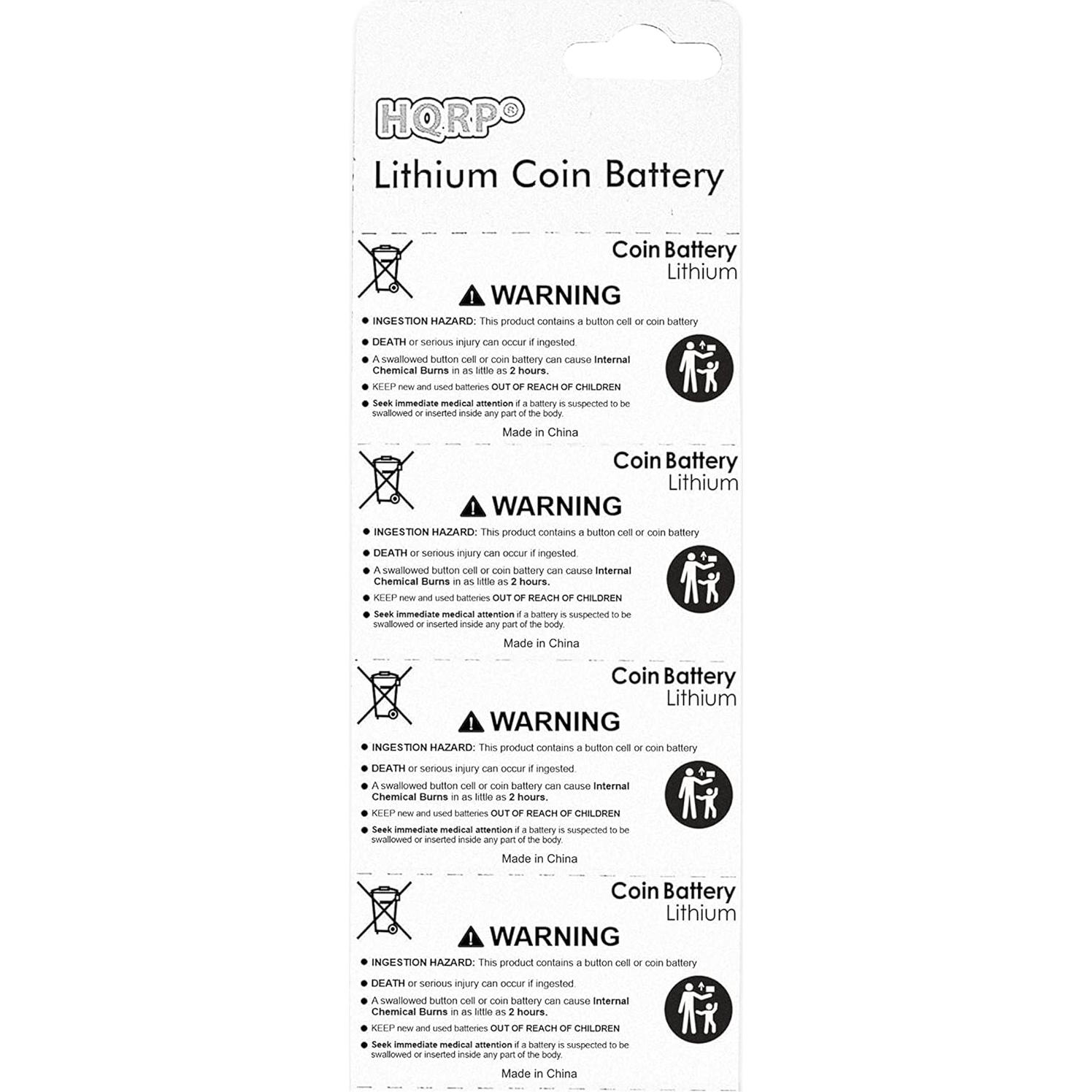 Baterías de Litio HQRP CR2032 para Glucómetro One Touch Ultra-2 - 4 Paquetes