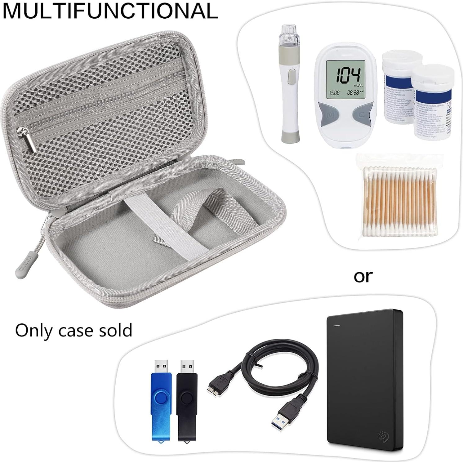 Estuche de Viaje para Suministros Diabéticos Seqoiyia Gris