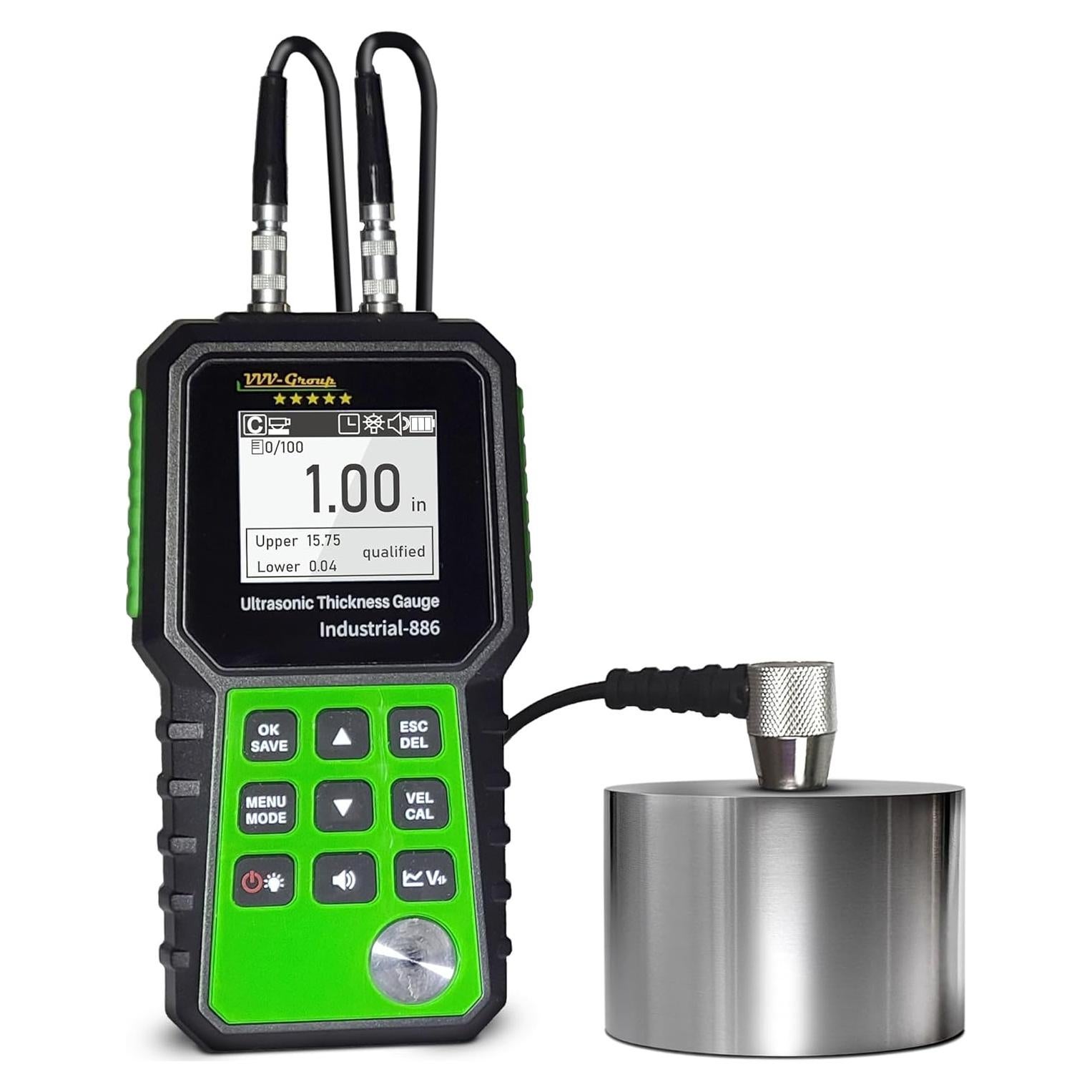 Medidor de Espesor Ultrasónico VVV-Group Industrial-886 1-400mm