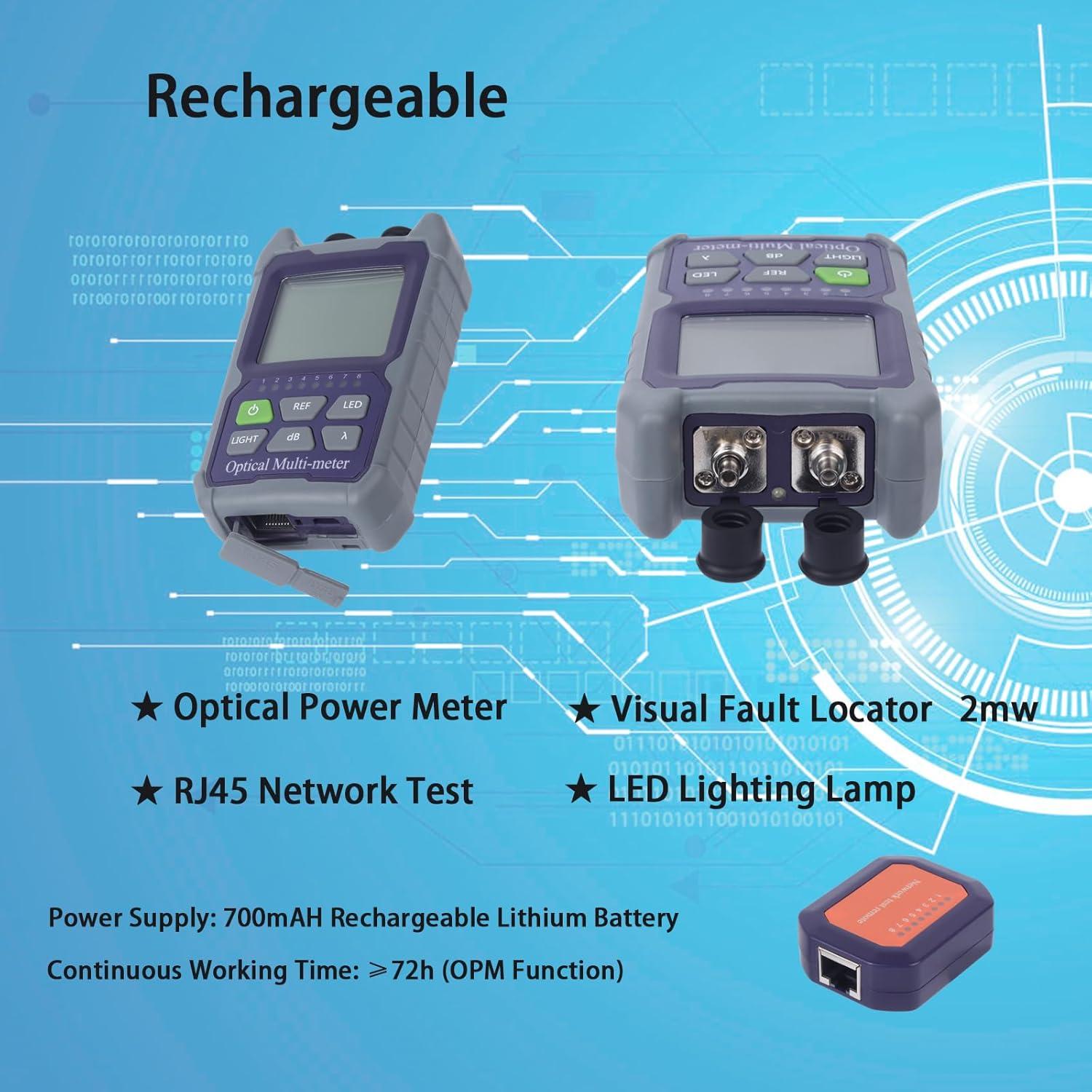 Probador de fibra óptica 4 en 1 Fyboptwu OPM y VFL 2mW