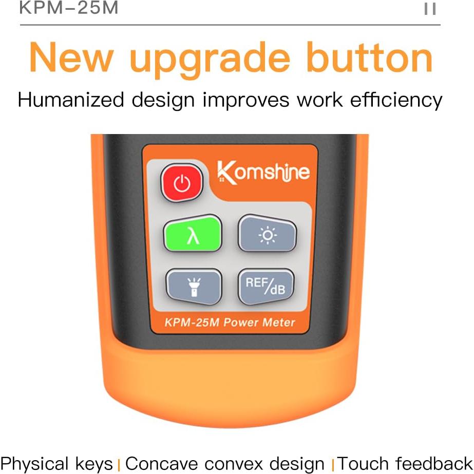 Medidor de Potencia de Fibra KomShine KPM-25 -70 a +6dB 850-1625nm