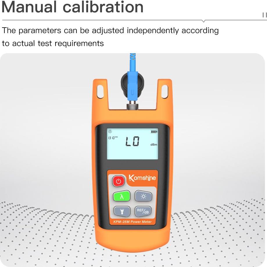 Medidor de Potencia de Fibra KomShine KPM-25 -70 a +6dB 850-1625nm