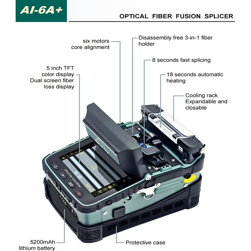 Máquina de Empalme de Fibra Óptica Yide Ai-6 con OPM y VFL