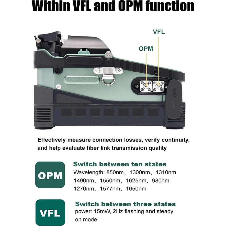 Máquina de Empalme de Fibra Óptica Yide Ai-6 con OPM y VFL