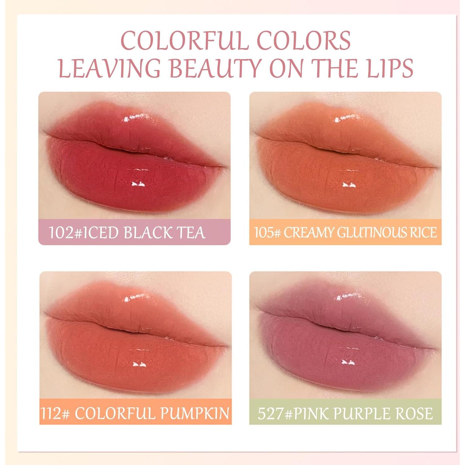 Brillo de Labios Hidratante Bekoeen Rosa 2 Pcs Gel Larga Duración