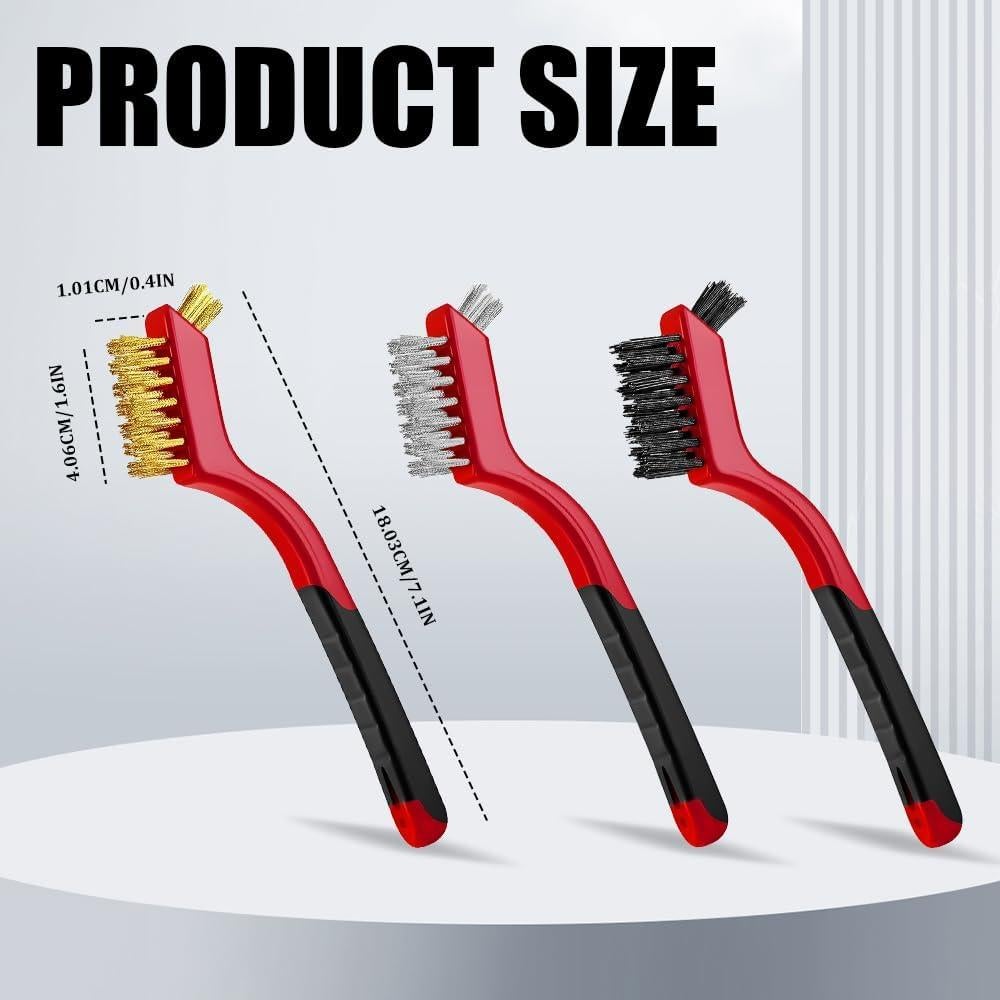 Juego de cepillos de alambre HQRNYP 3 piezas para limpieza de autos