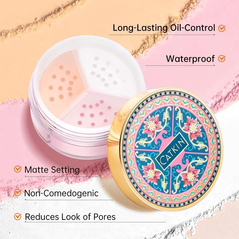 Polvo Suelto Fijador CATKIN - 3 Colores para Piel Grasa