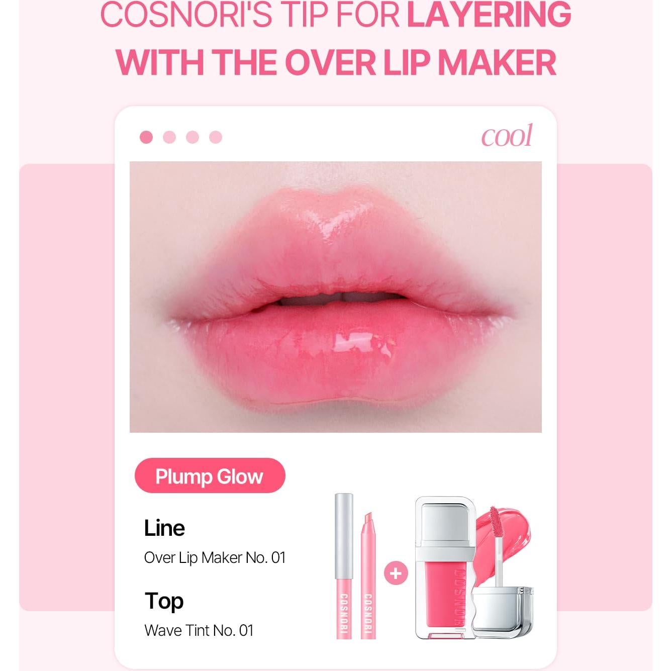 Lápiz Labial Cremoso COSNORI 01 Rosa Puro - Larga Duración