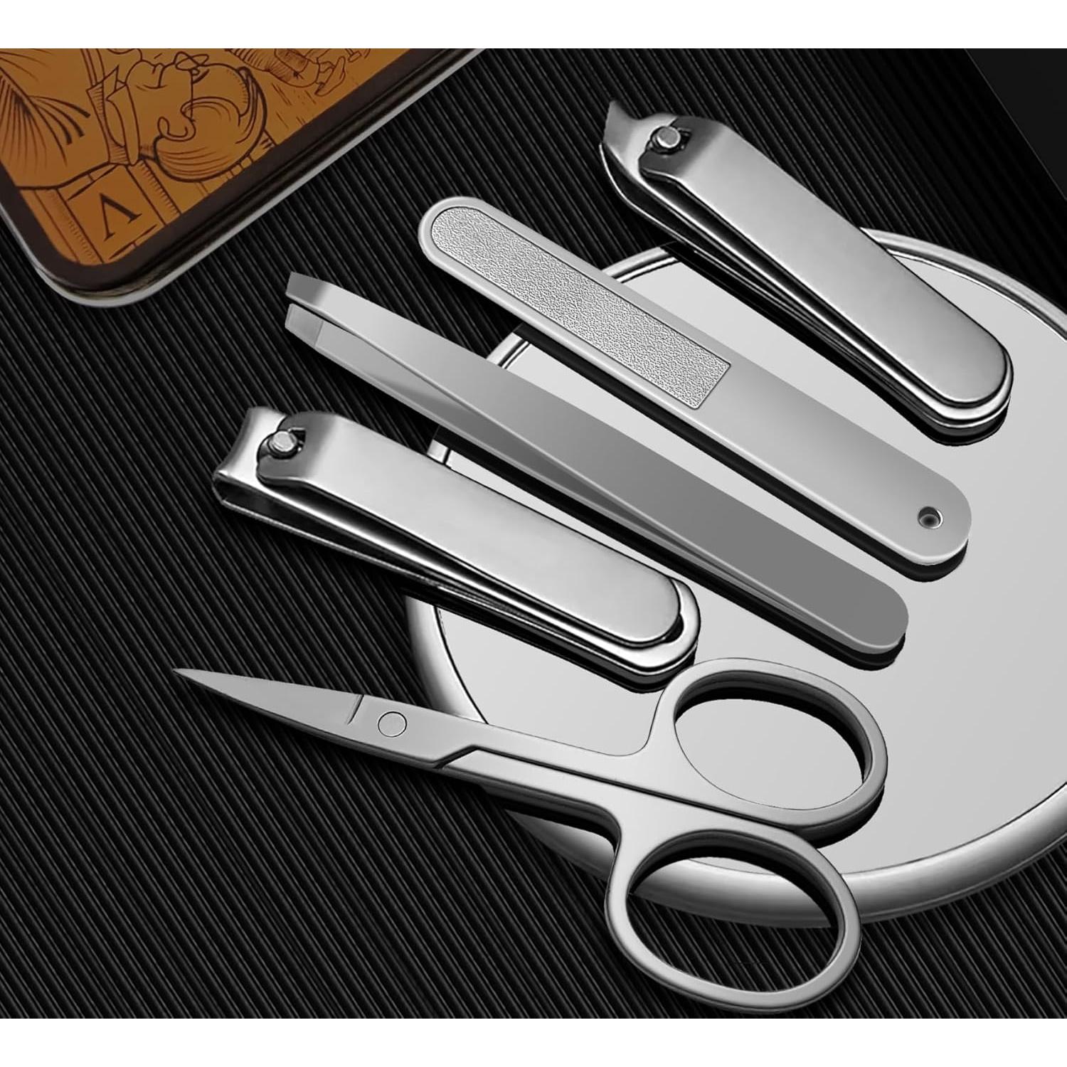 Konovo Kit de Cuidado de Uñas 5 Piezas Acero Inoxidable