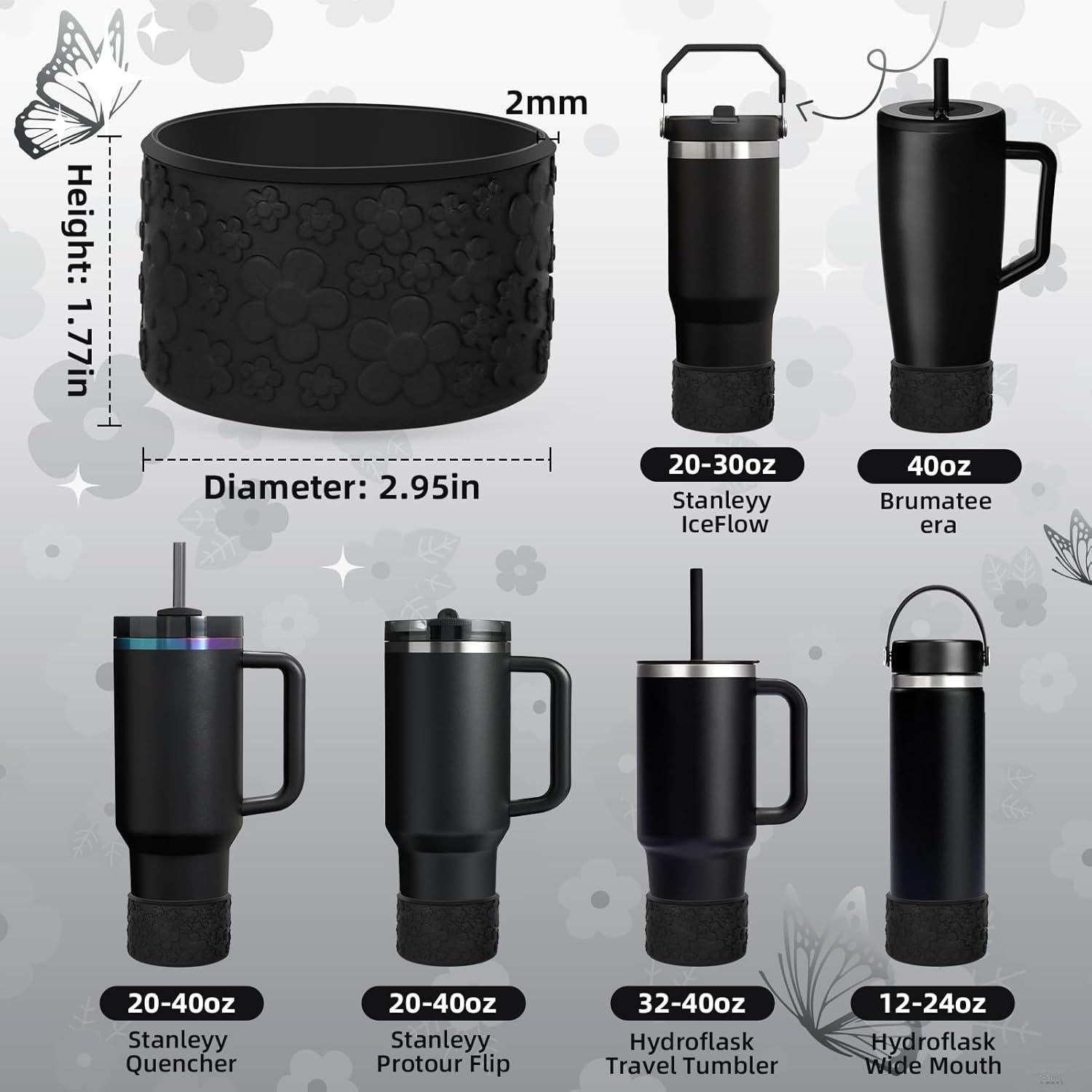 Funda de Silicona Floral ZXFYE para Botellas Stanley 30-40oz