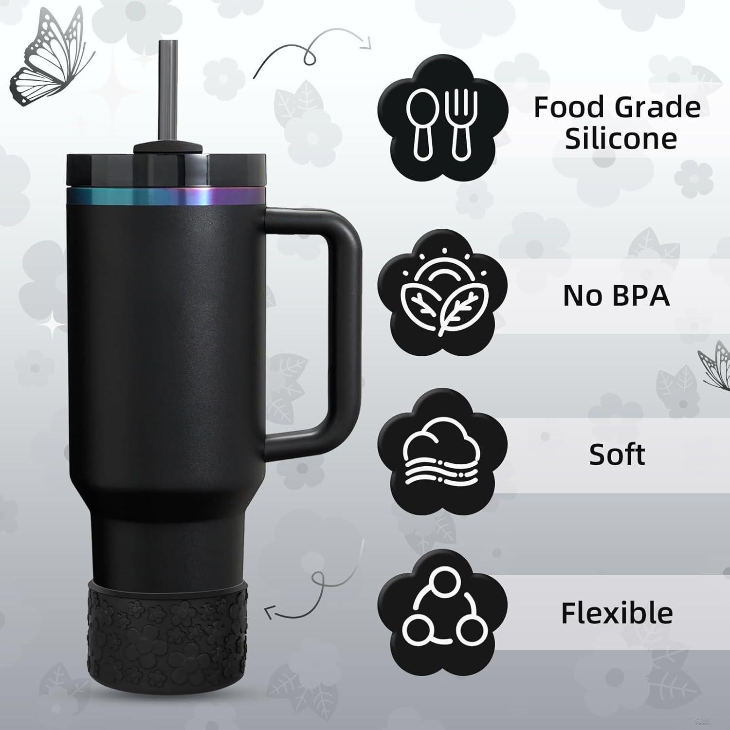 Funda de Silicona Floral ZXFYE para Botellas Stanley 30-40oz