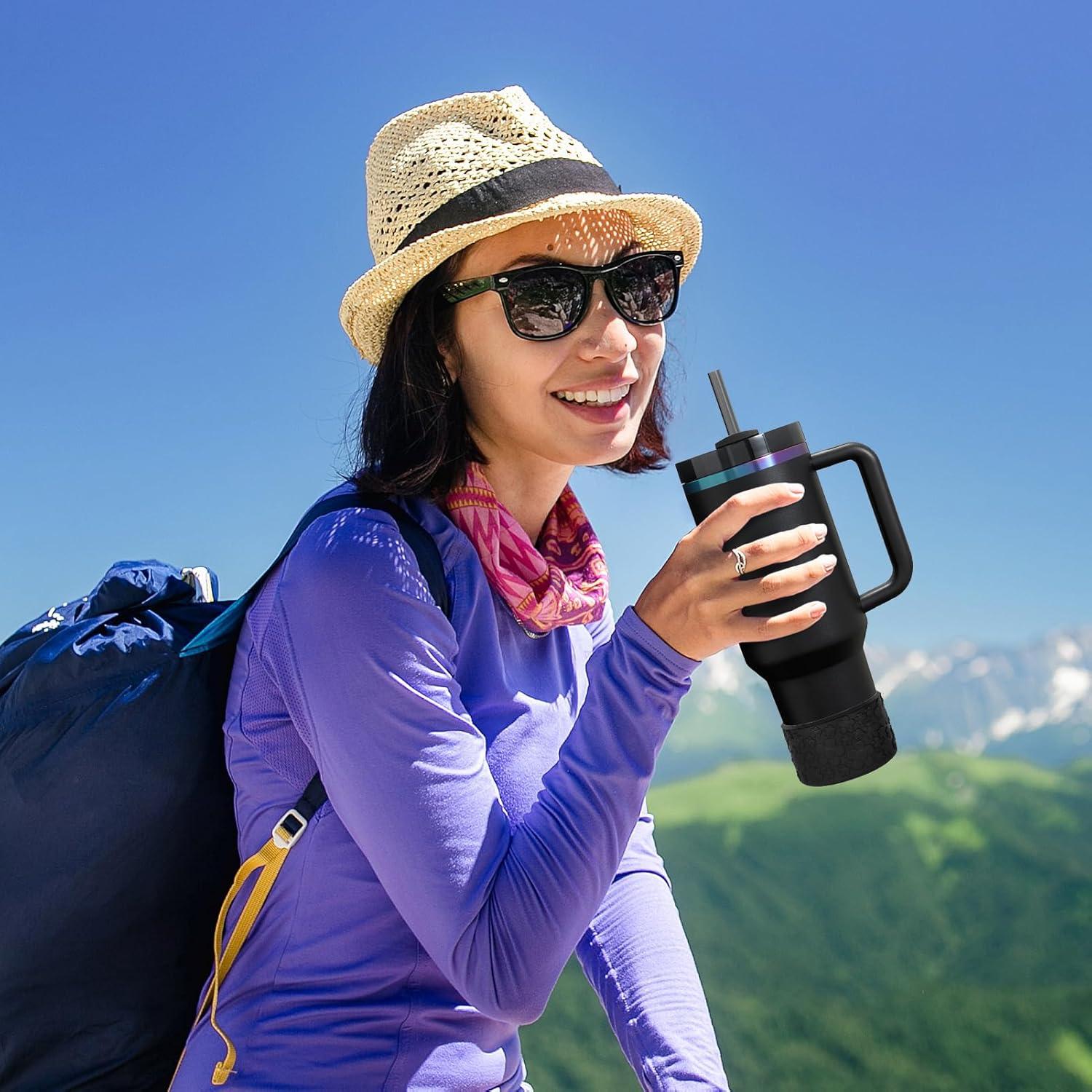 Funda de Silicona Floral ZXFYE para Botellas Stanley 30-40oz