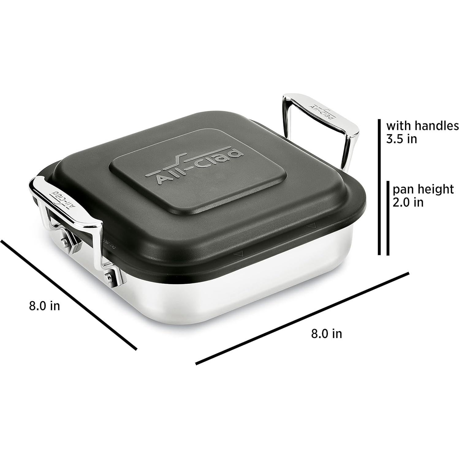 Sartén Cuadrada All-Clad 20 cm Acero Inoxidable con Tapa