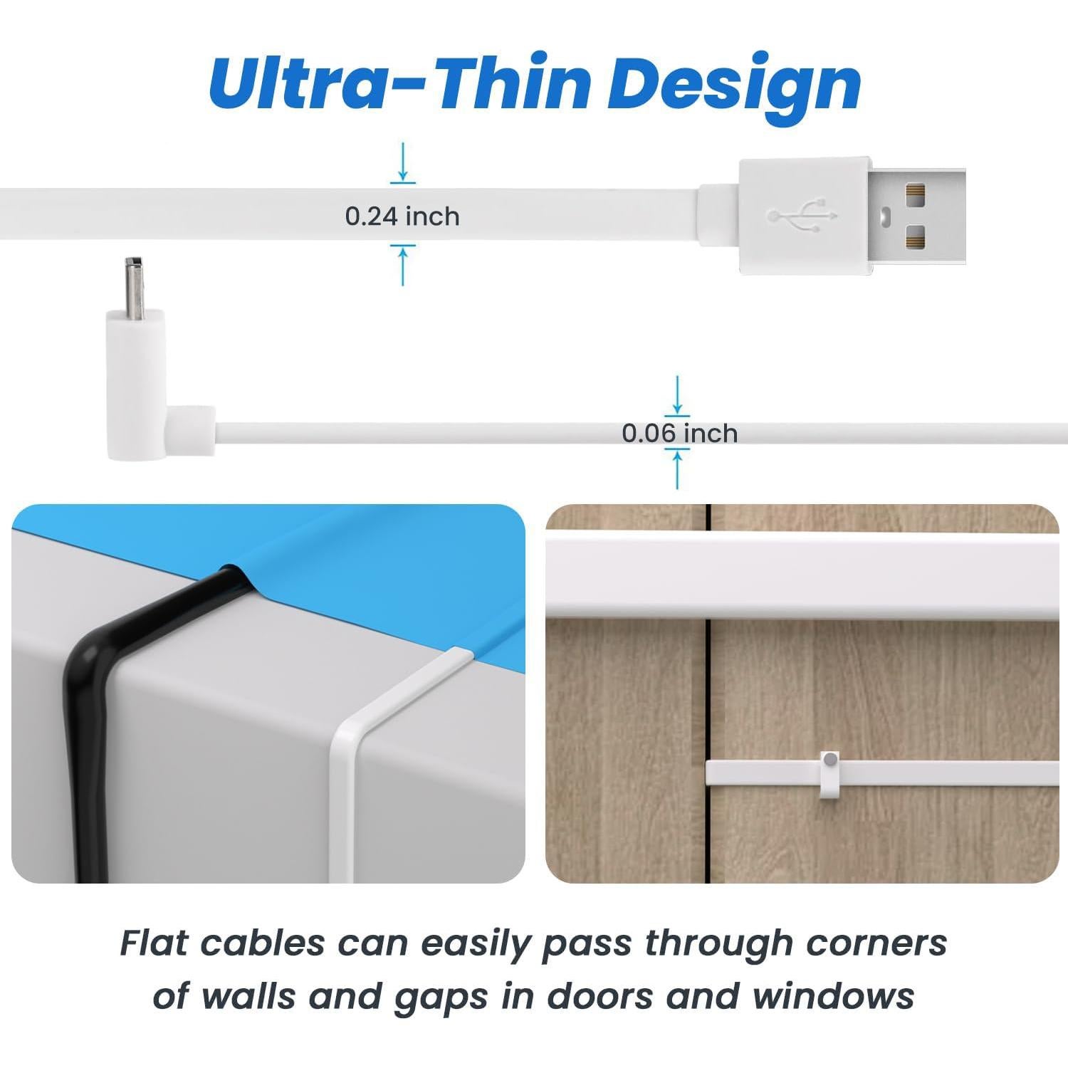 Cable de Extensión de Poder 3m para Wyze Cam Pan v3 - Blanco