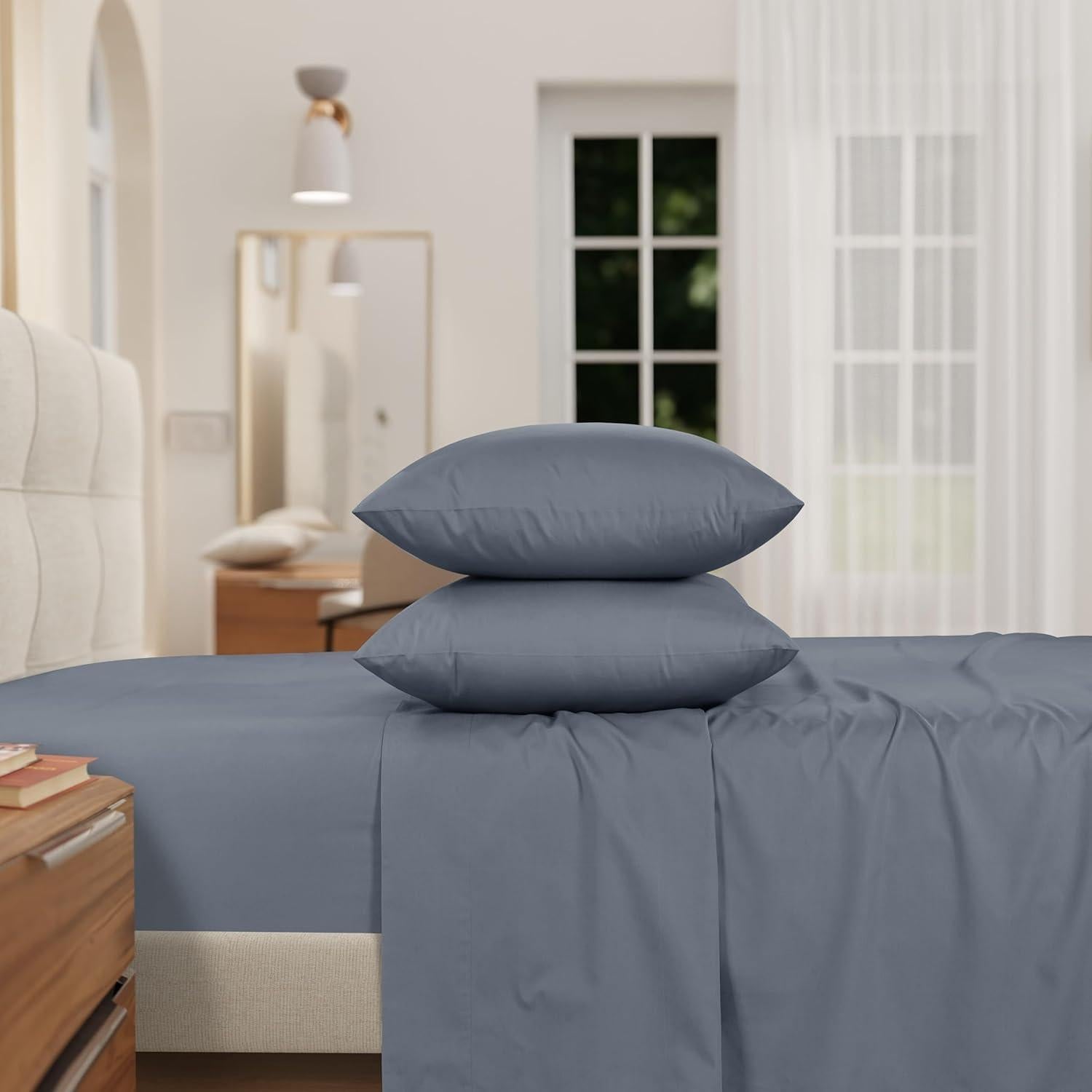 Juego de Sábanas Individual 100% Algodón Egipcio IZOD - Pizarra Azul