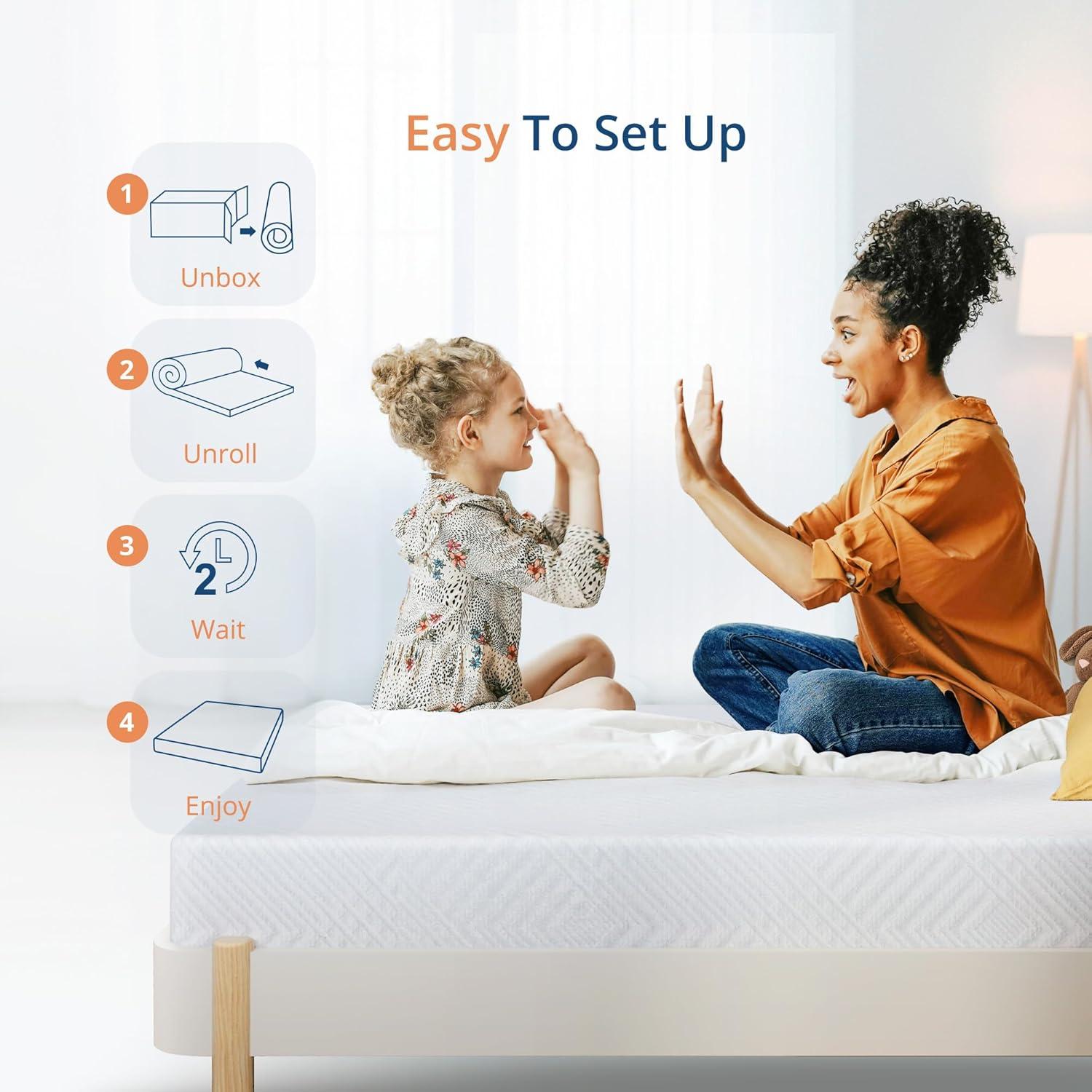 Colchón EGOHOME Twin 5 Pulgadas Espuma de Memoria Gel Verde