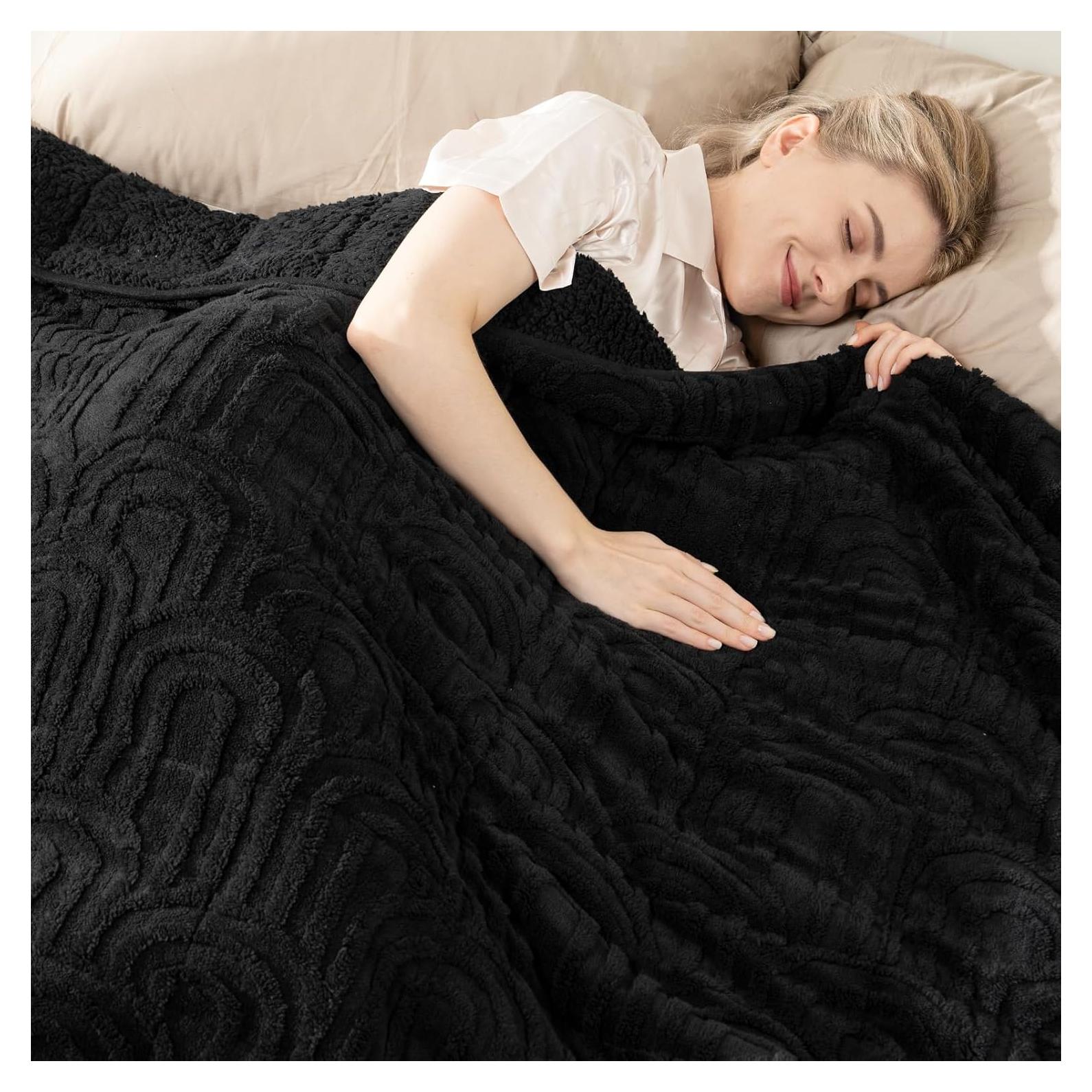 Manta pesada Jacquard Cottonblue 122x183 cm 6.8 kg negra