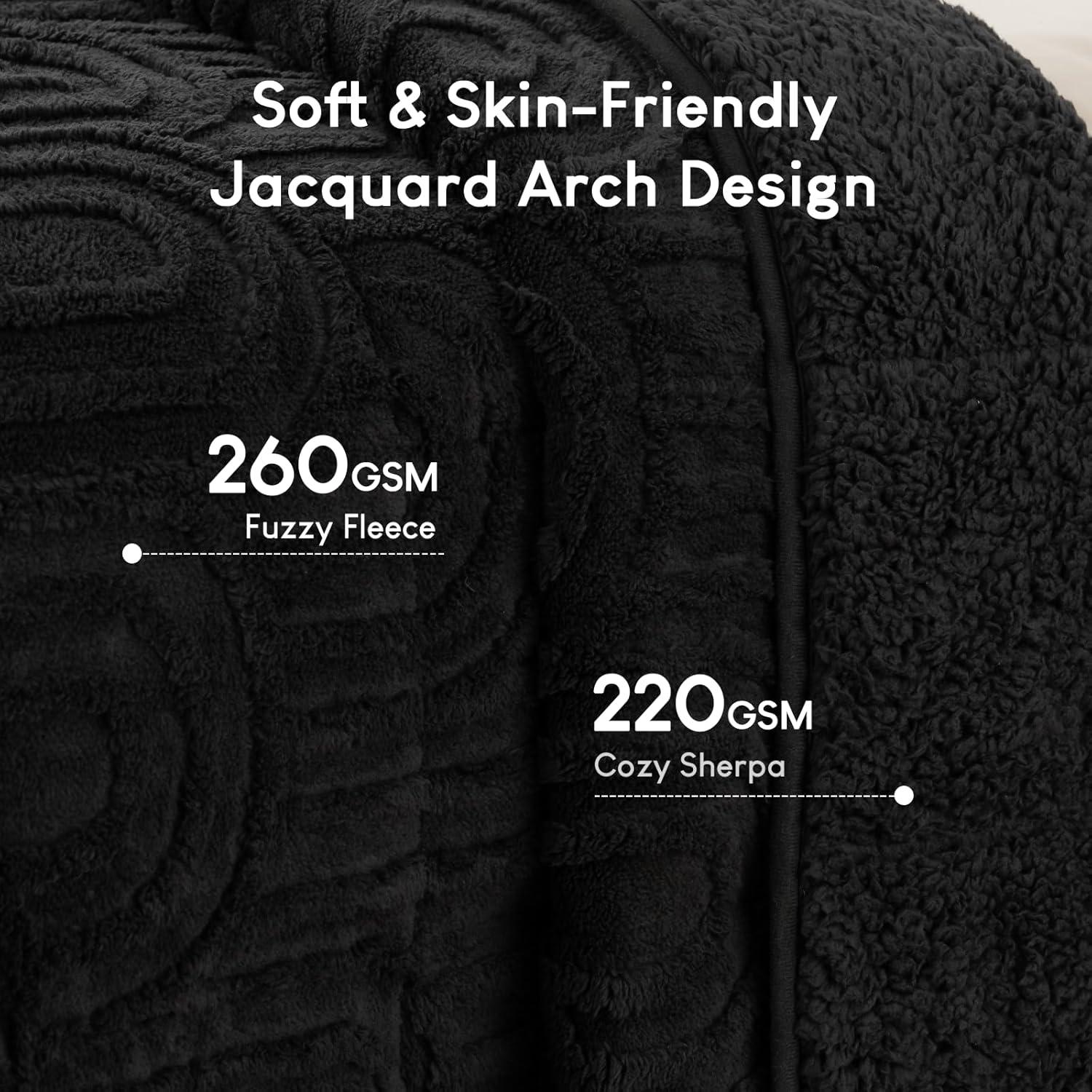 Manta pesada Jacquard Cottonblue 122x183 cm 6.8 kg negra