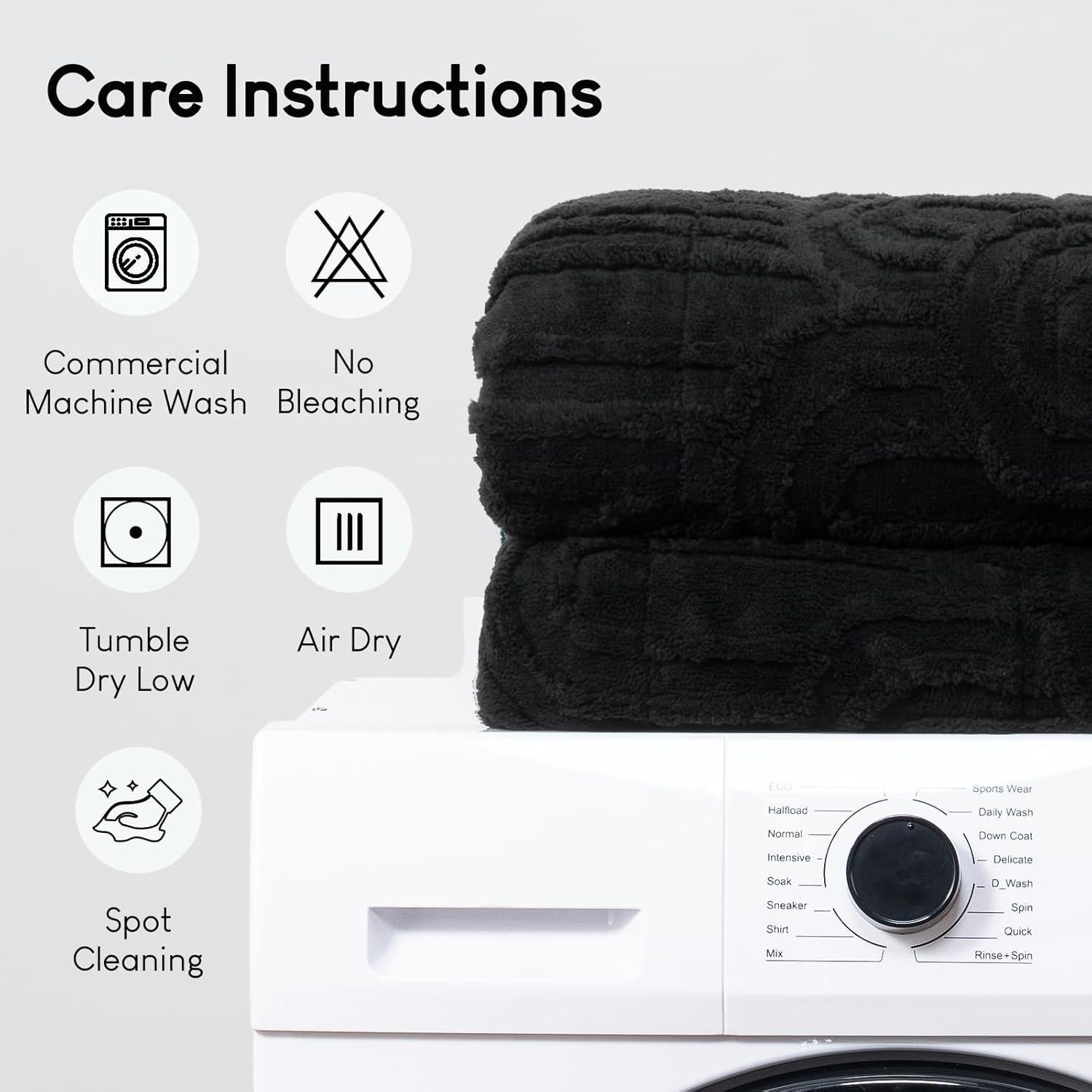 Manta pesada Jacquard Cottonblue 122x183 cm 6.8 kg negra