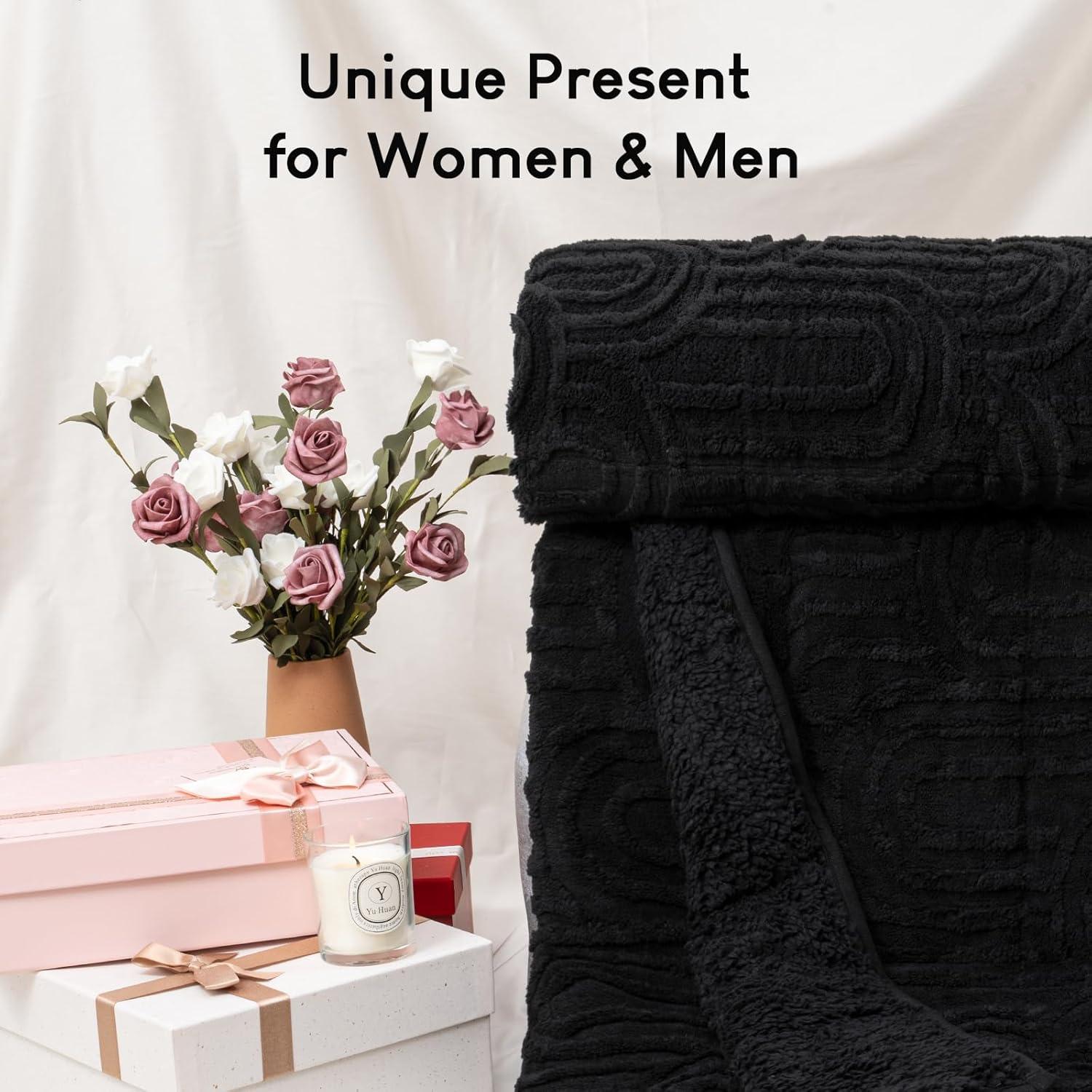 Manta pesada Jacquard Cottonblue 122x183 cm 6.8 kg negra