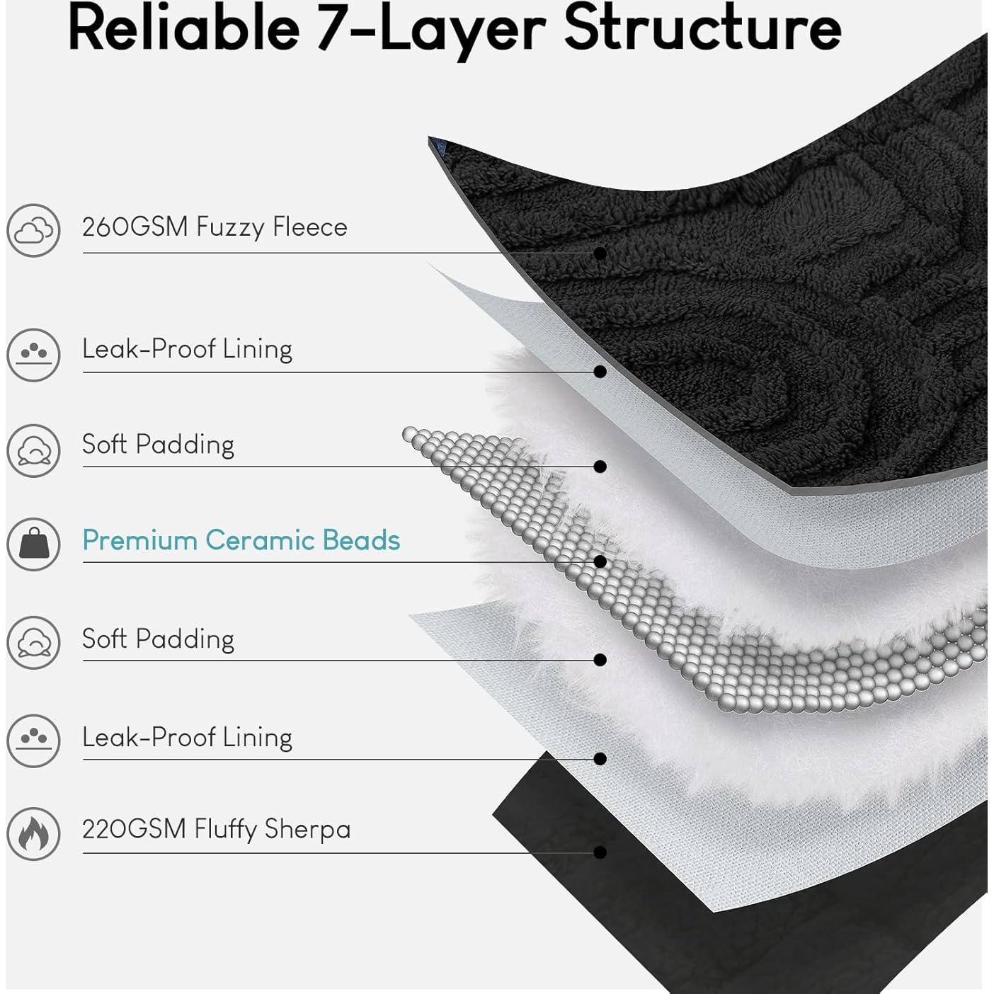 Manta pesada Jacquard Cottonblue 122x183 cm 6.8 kg negra