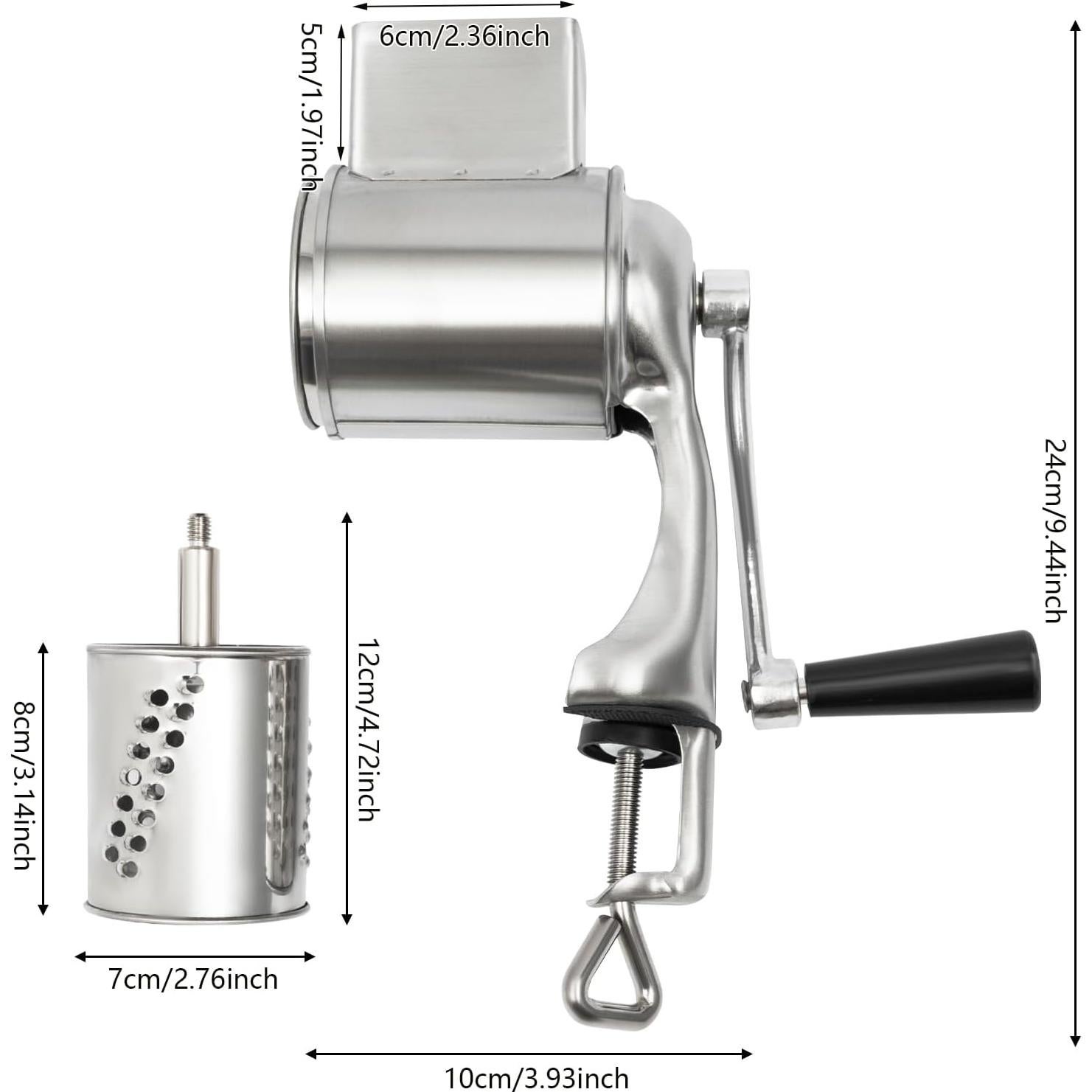 Rallador Rotatorio DYNAMI de Acero Inoxidable 5 en 1 Plata