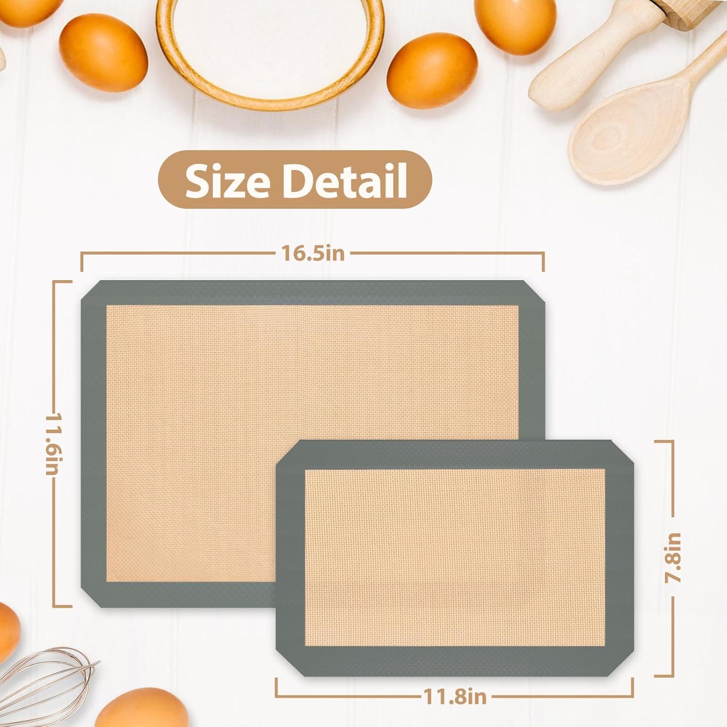 Alfombrilla de Silicona para Hornear TREASO - 3 Piezas Antiadherente