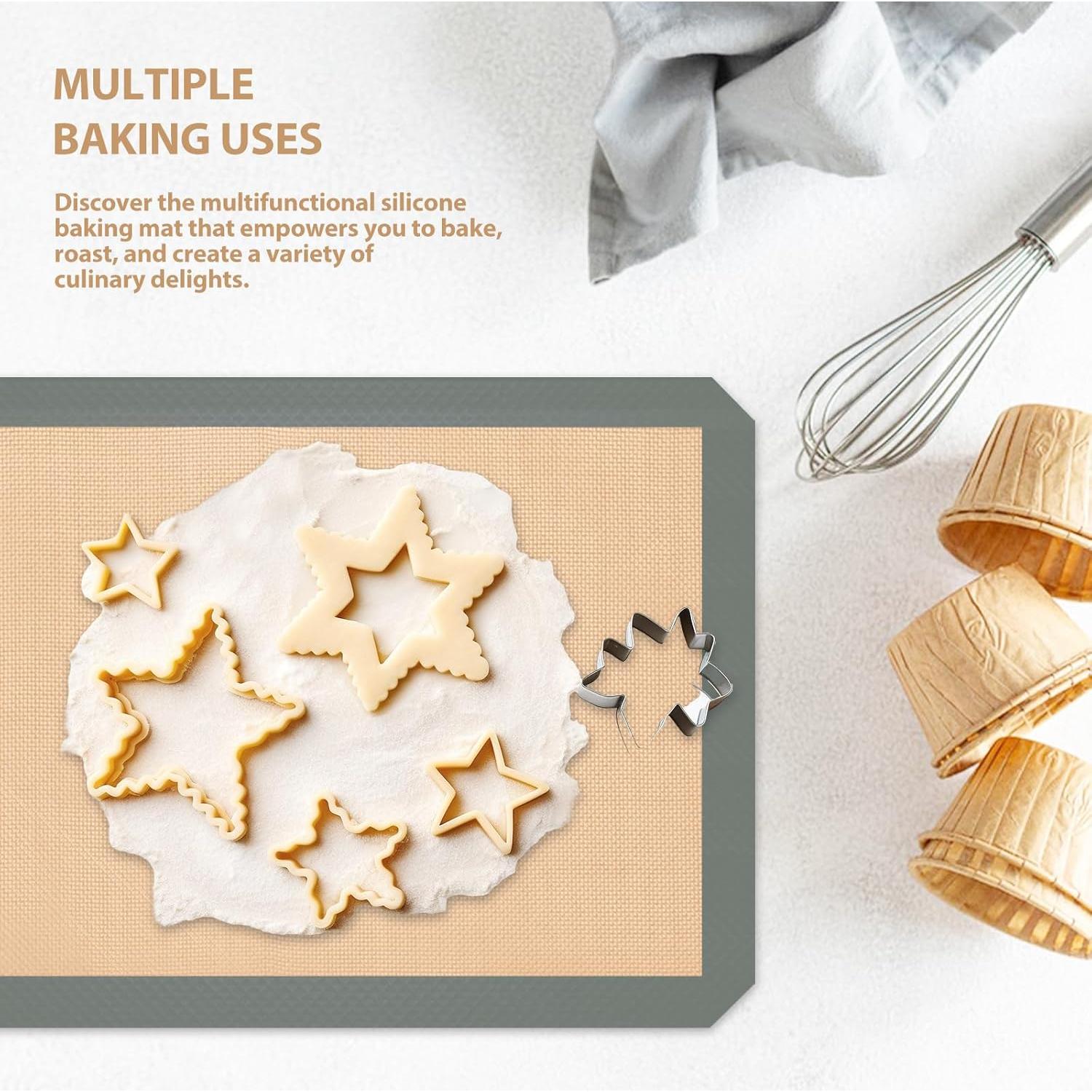 Alfombrilla de Silicona para Hornear TREASO - 3 Piezas Antiadherente