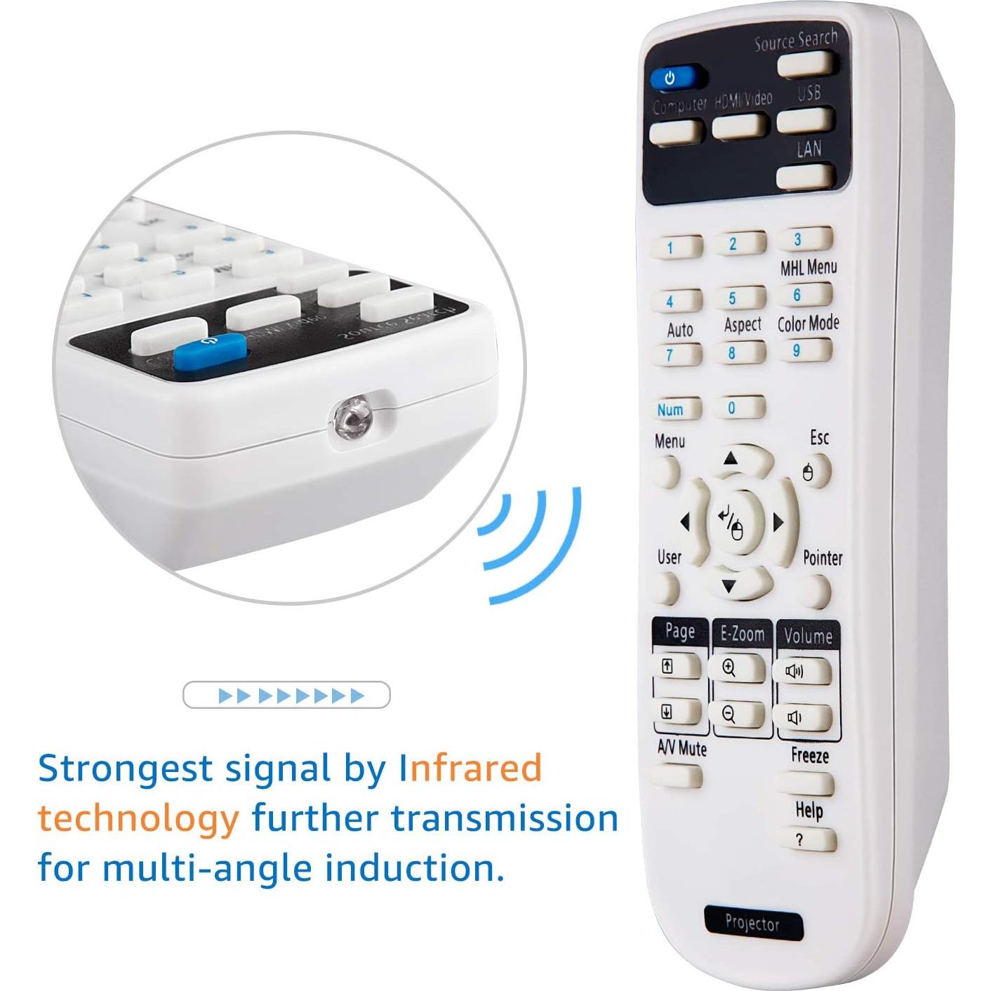 Control Remoto OMAIC para Proyectores Epson - Compatible con Powerlite, Home Cinema, EB, EX, VS, EMP