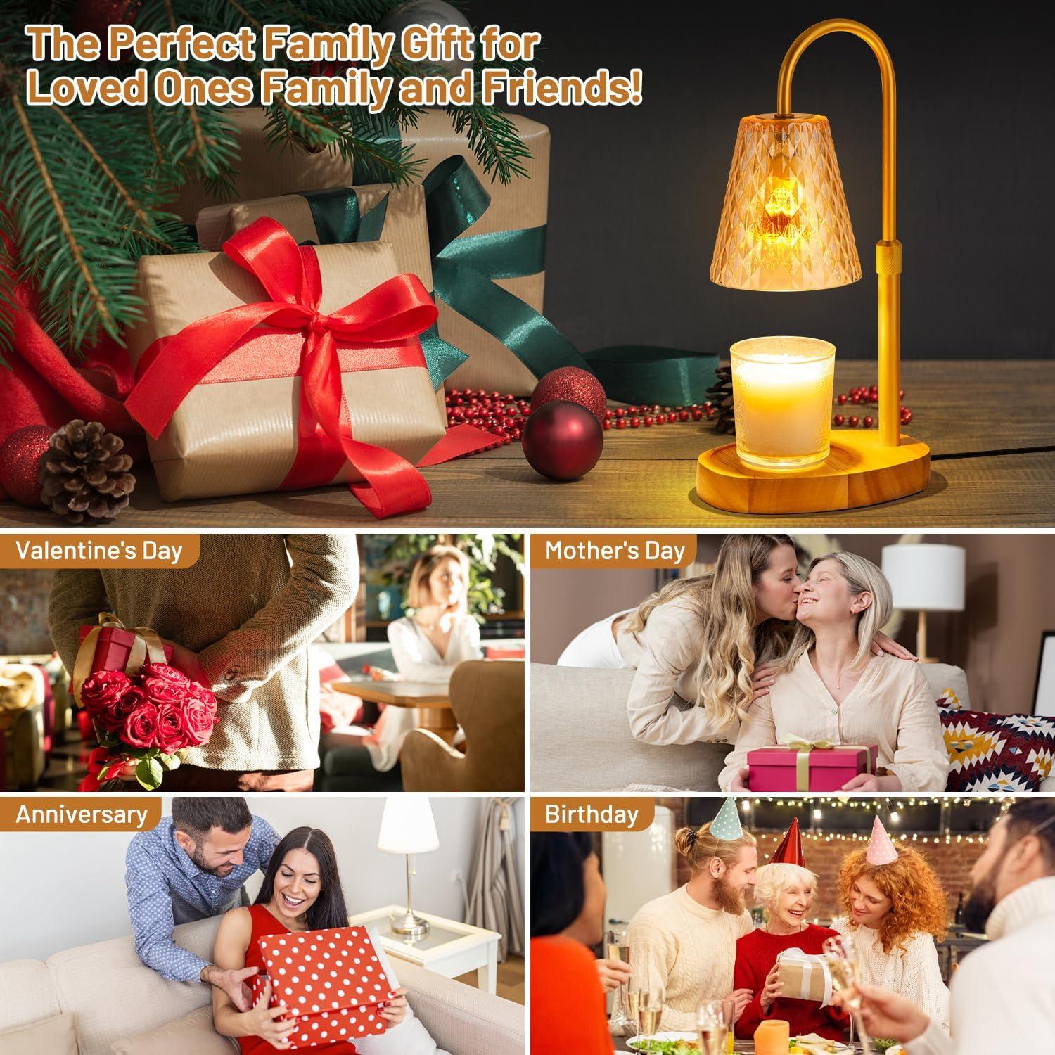 Lámpara Calentadora de Velas SAEIHGAE Ámbar con Temporizador