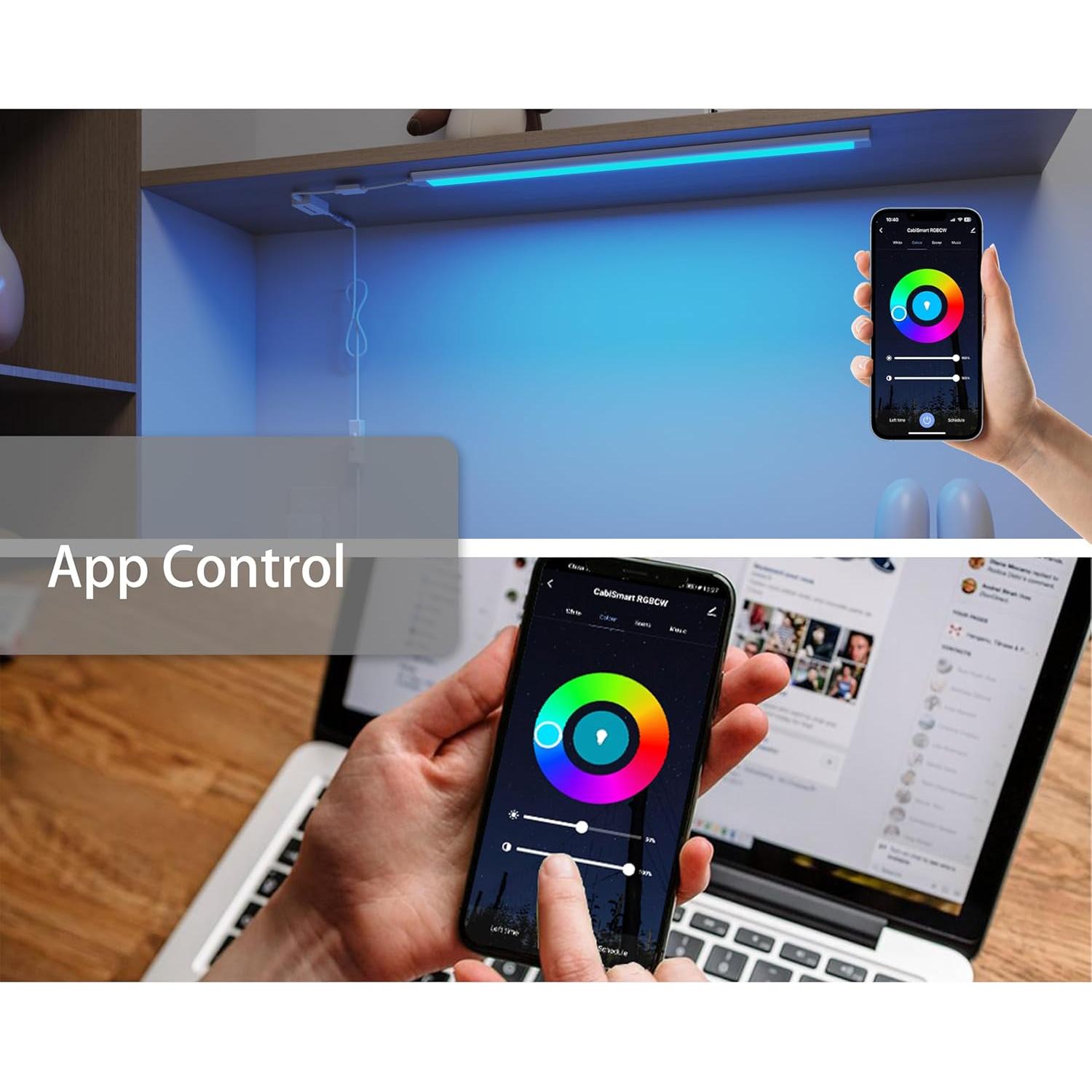 Barra de Luz LED LAMPAOUS CabiSmart RGBCW 30.48 cm Ajustable