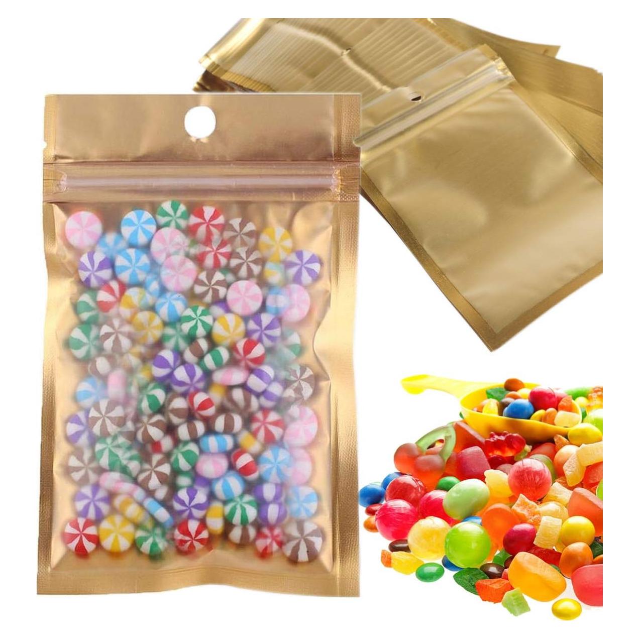 100 Bolsas Mylar Reutilizables WEKOIL 8x13cm Cierre Cremallera