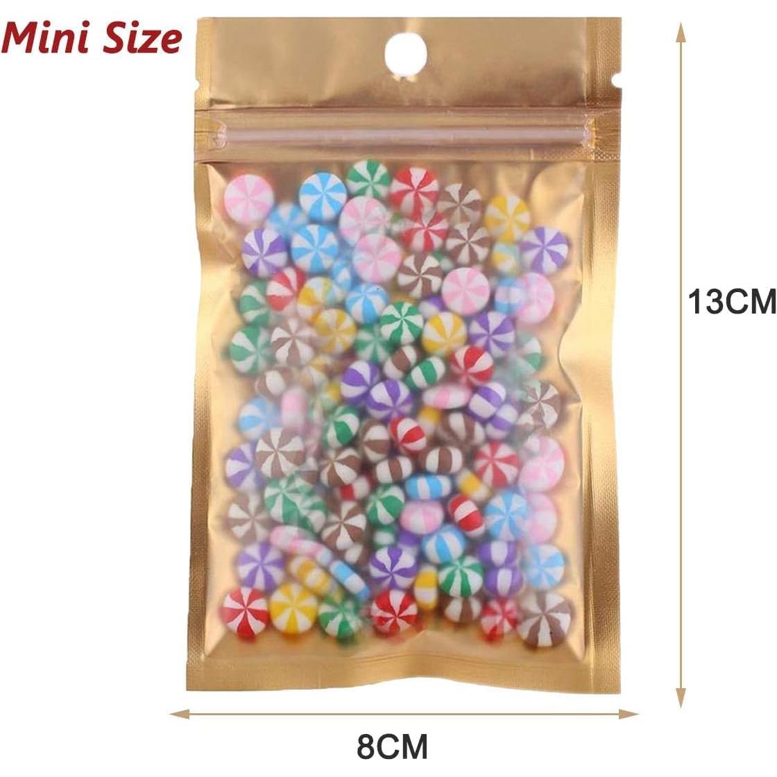 100 Bolsas Mylar Reutilizables WEKOIL 8x13cm Cierre Cremallera