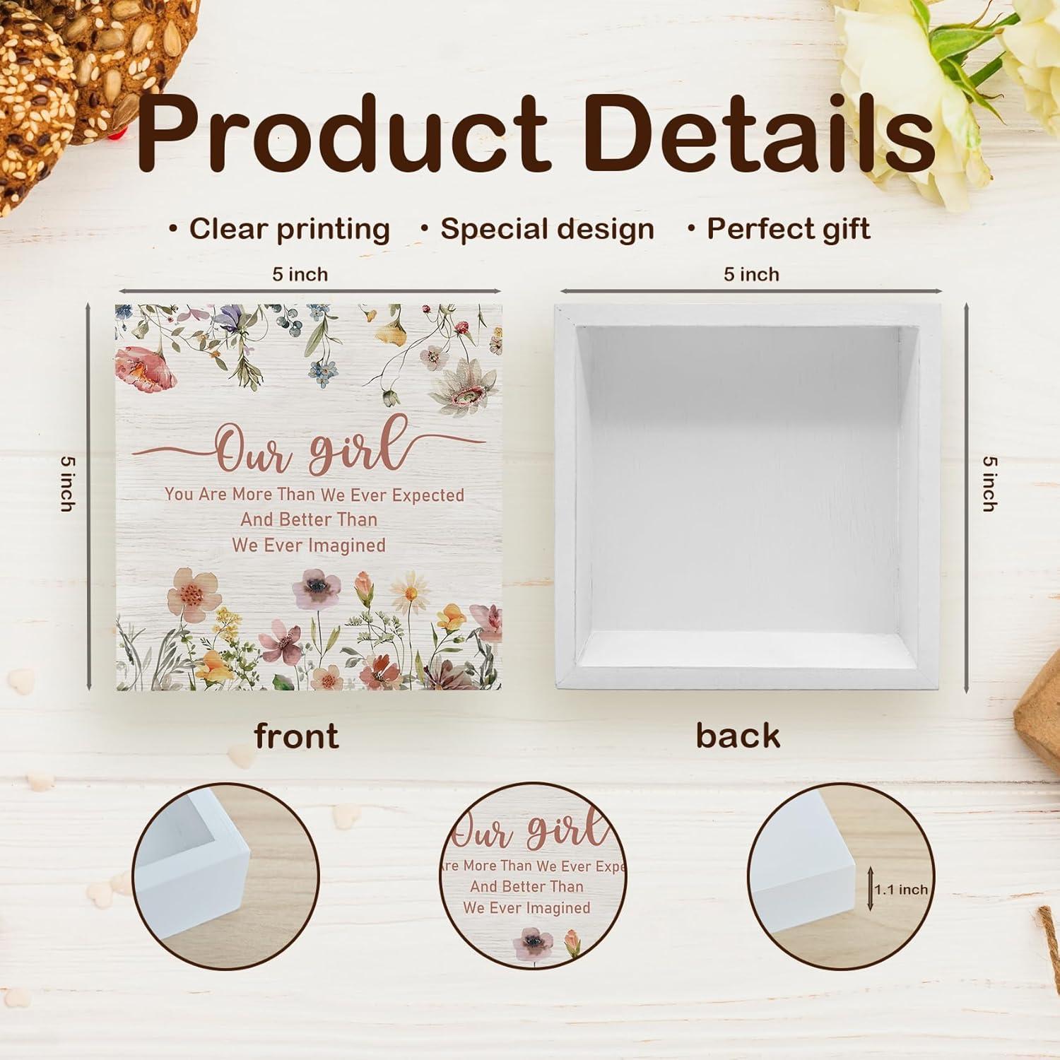 Letrero Motivacional de Madera KFXHANGD 12.7x12.7 cm Floral